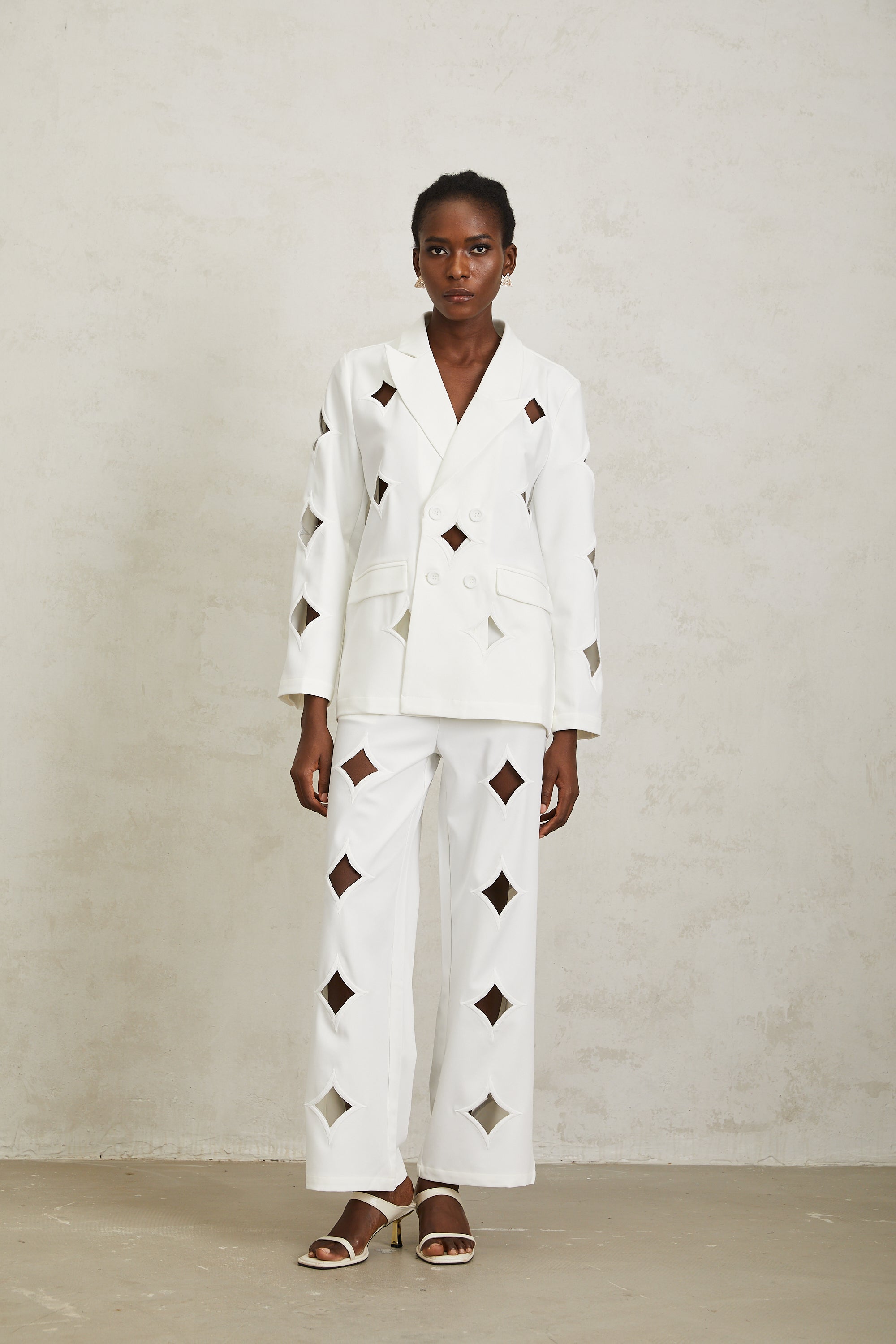 Victoria White Star Shaped Cut Out Matching Set