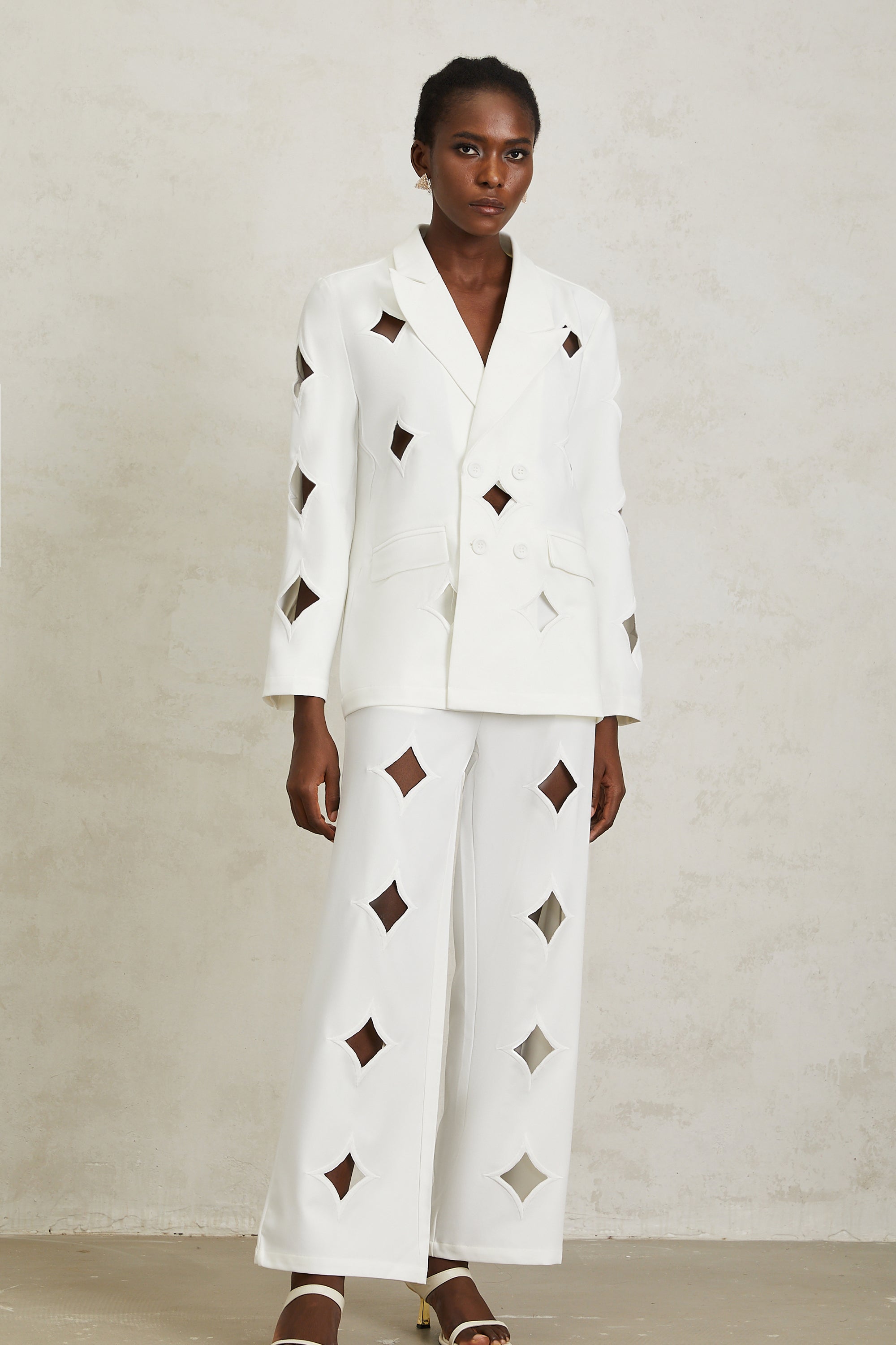 Victoria White Star Shaped Cut Out Matching Set