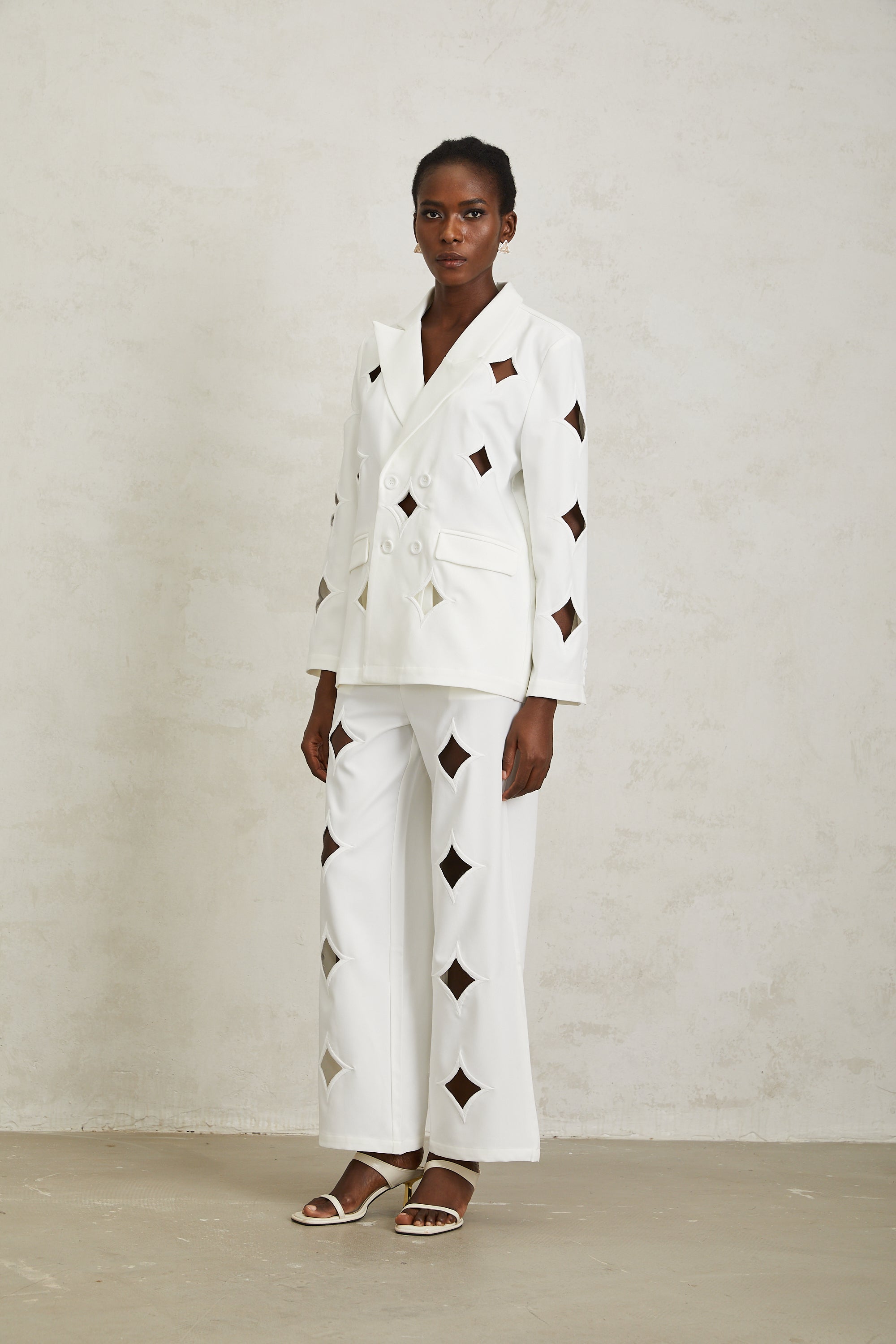 Victoria White Star Shaped Cut Out Matching Set