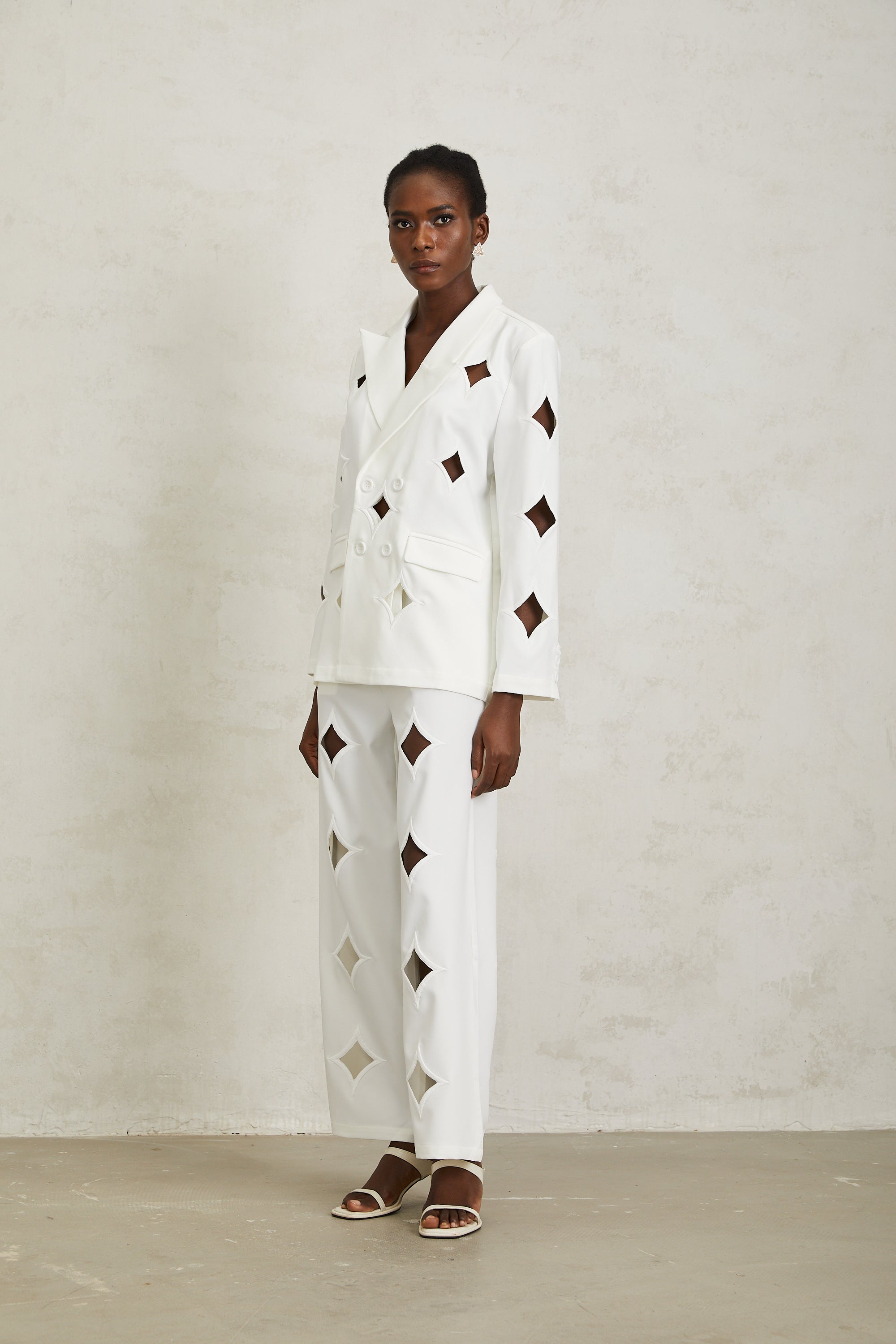Victoria White Star Shaped Cut Out Matching Set