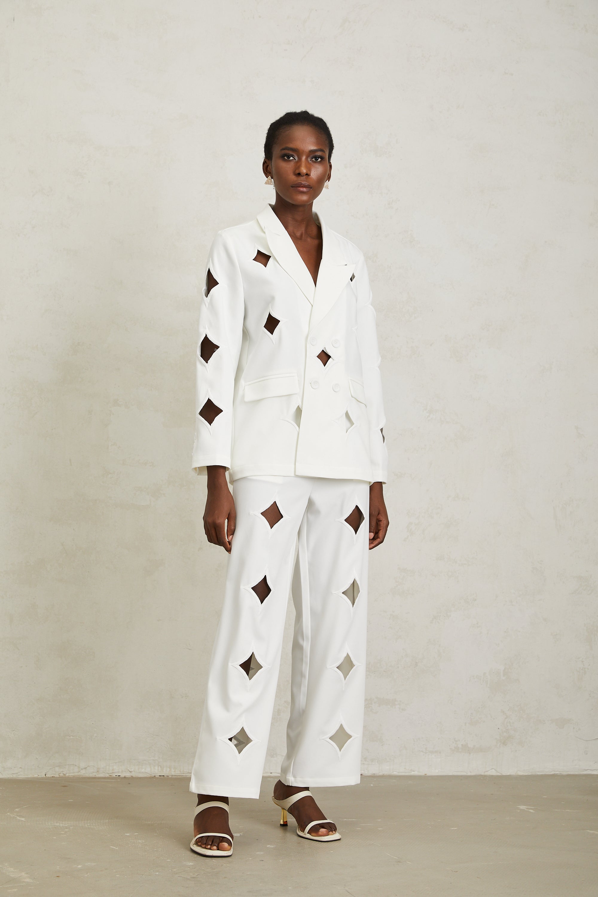 Victoria White Star Shaped Cut Out Matching Set