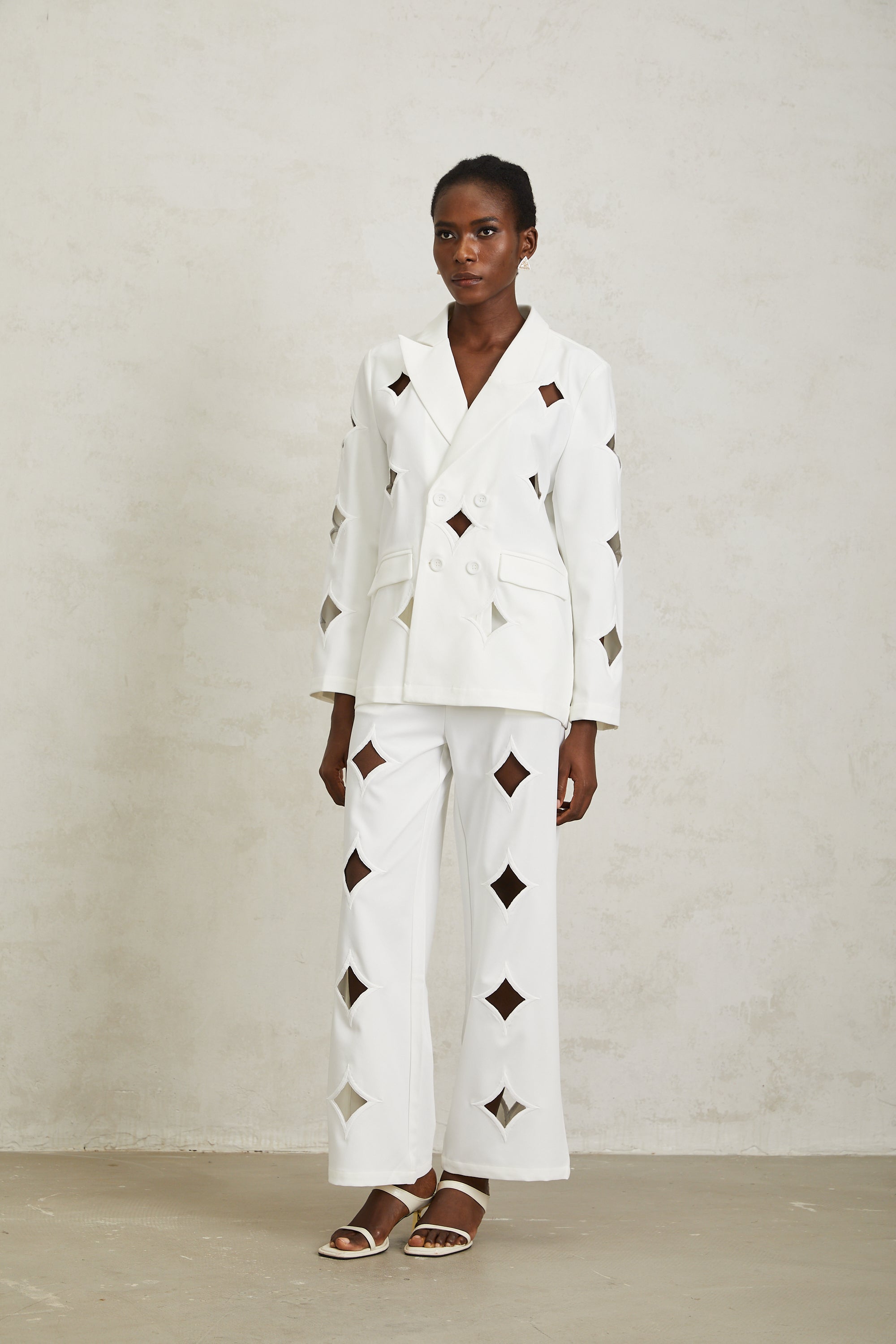 Victoria White Star Shaped Cut Out Matching Set