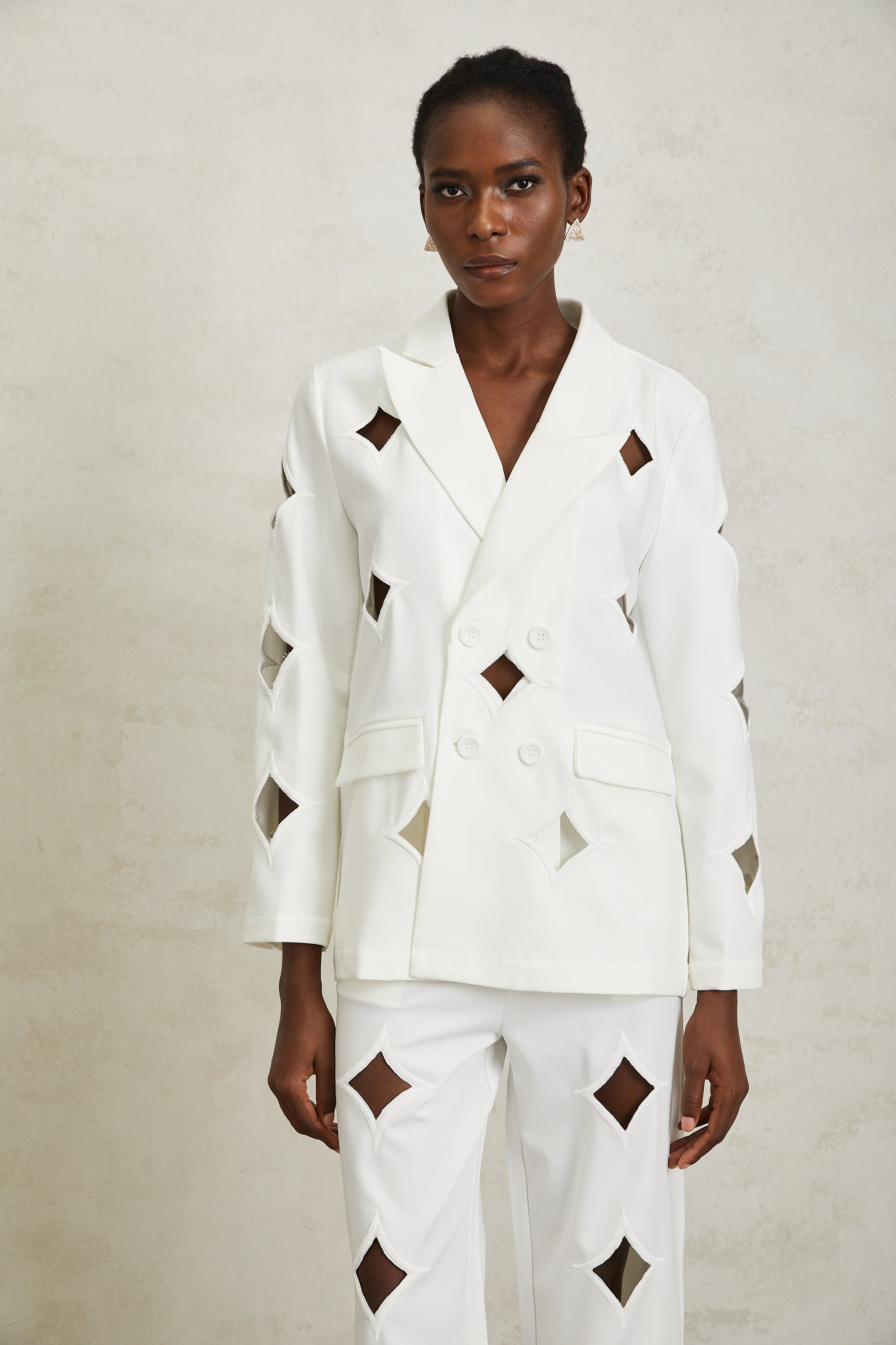 Victoria White Star Shaped Cut Out Matching Set