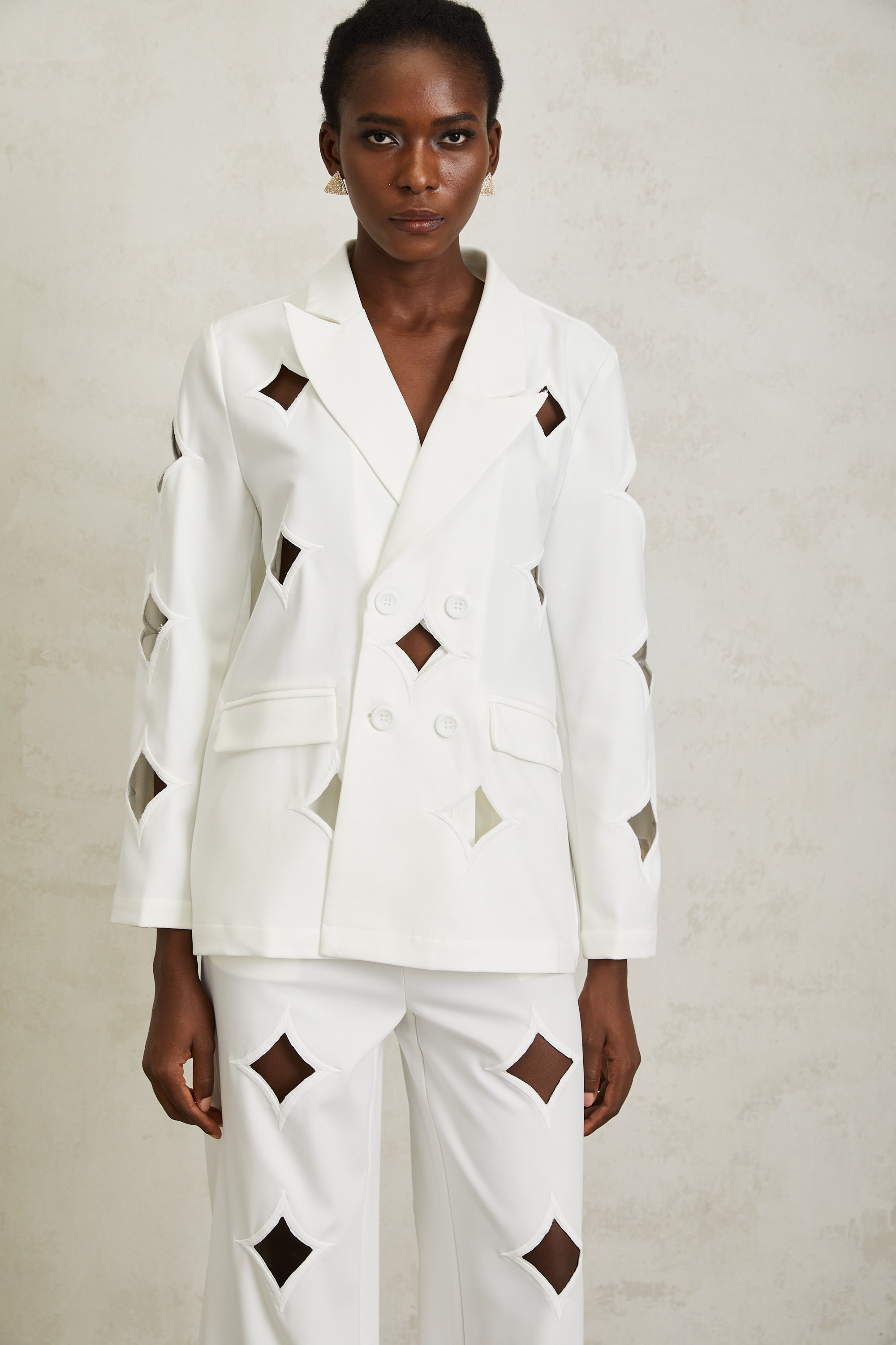 Victoria White Star Shaped Cut Out Matching Set