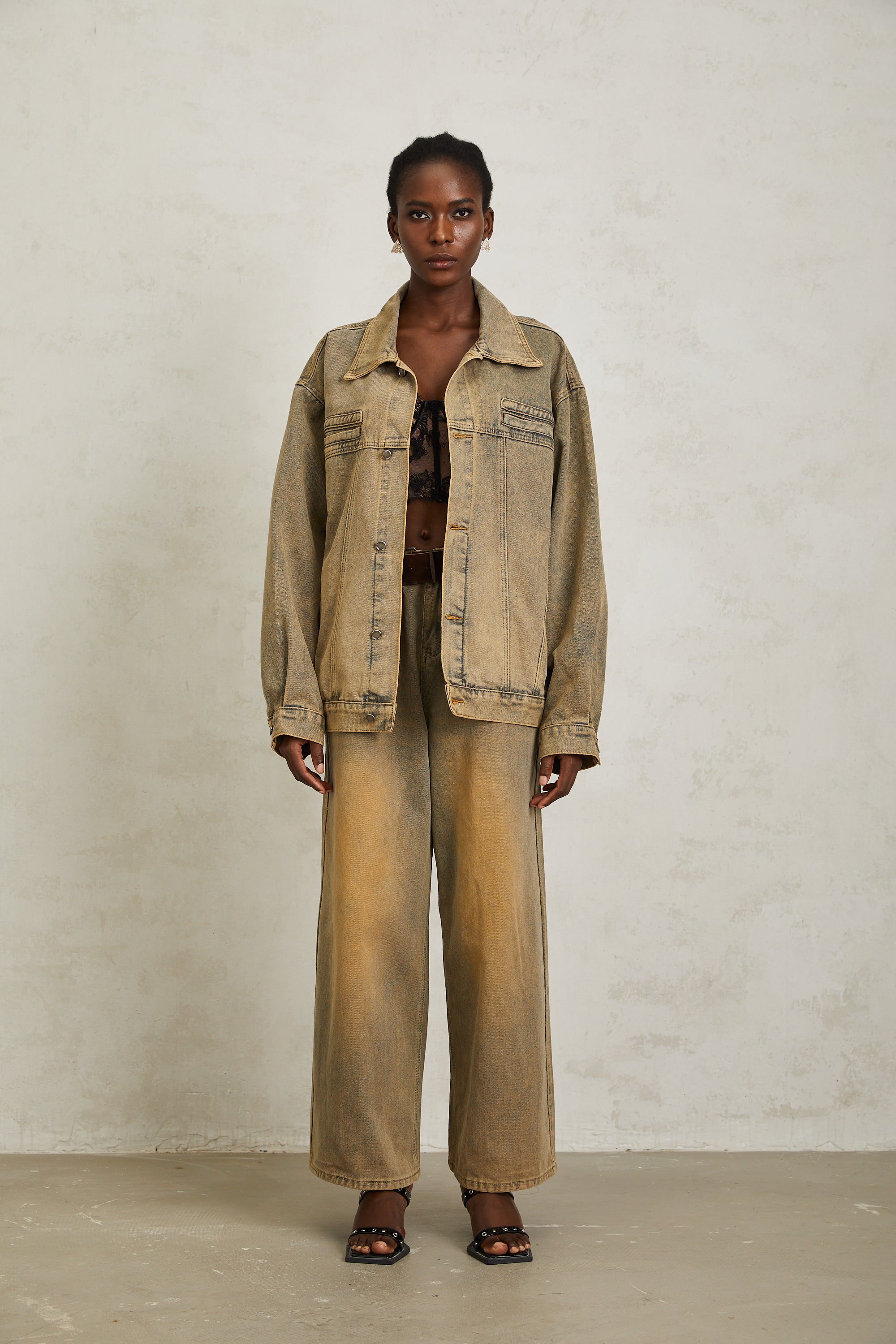 Loanne Light Blue Faded Denim Jacket