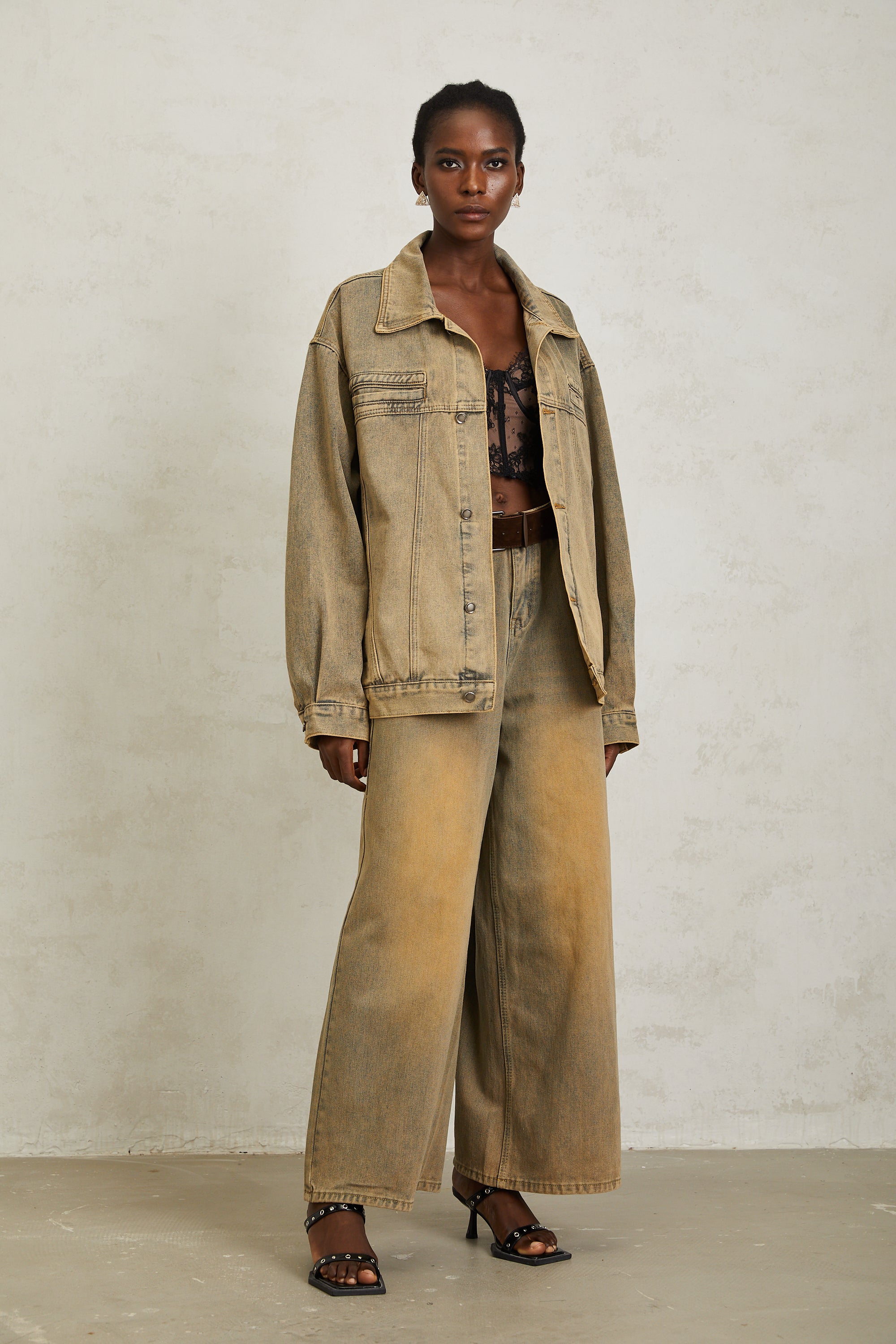 Loanne Light Blue Faded Denim Jacket