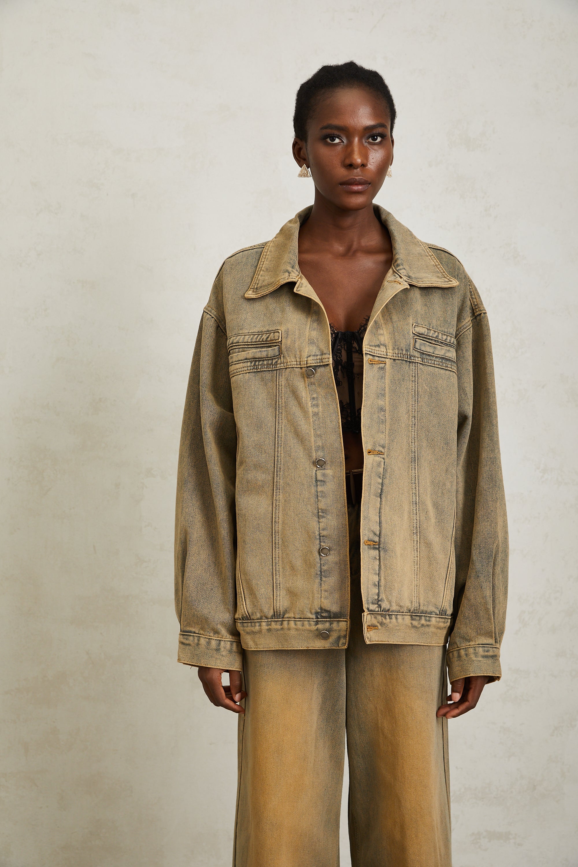 Loanne Light Blue Faded Denim Jacket