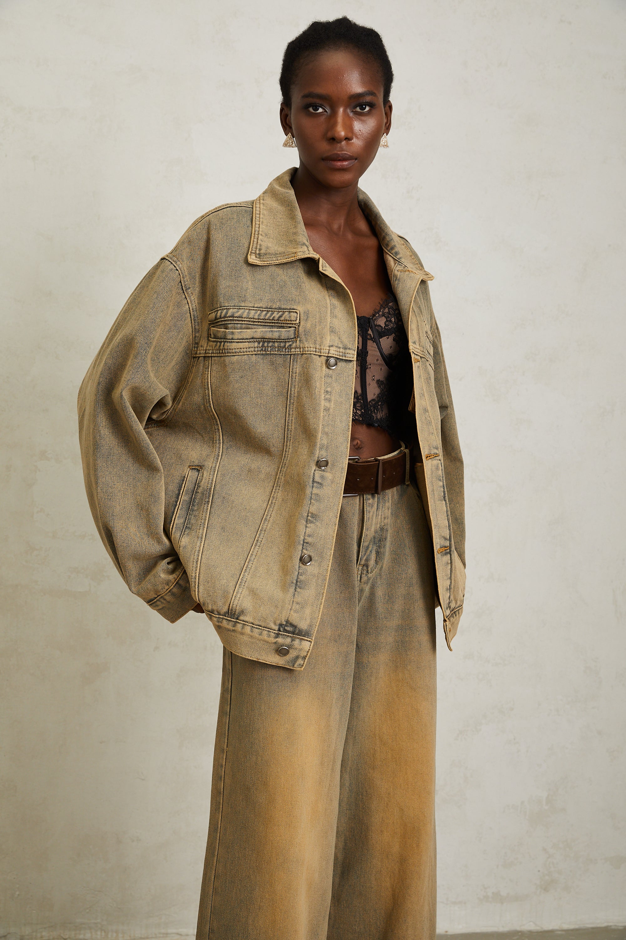 Loanne Light Blue Faded Denim Jacket