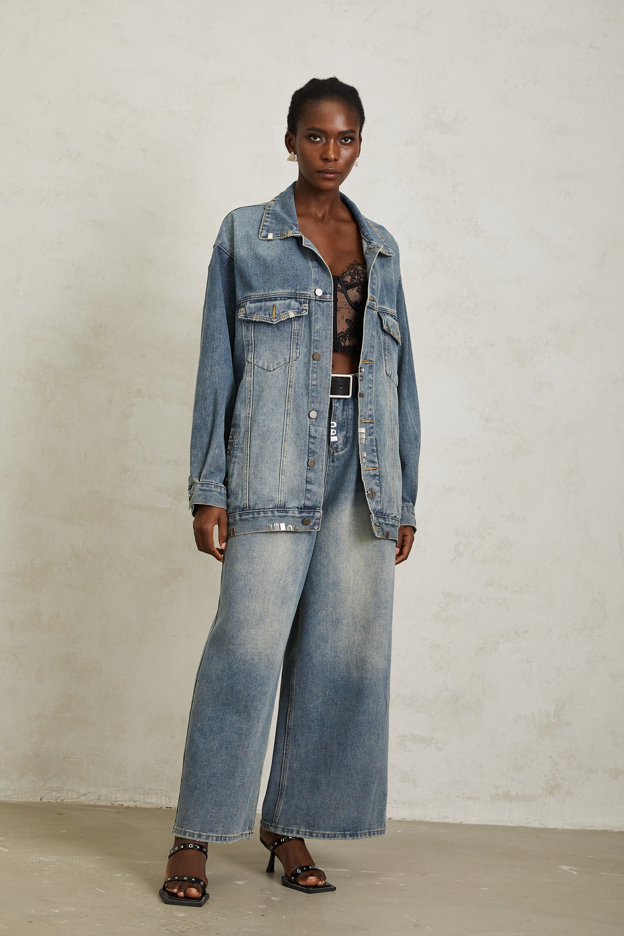 Mila Blue Paillette Embellished Denim Jacket