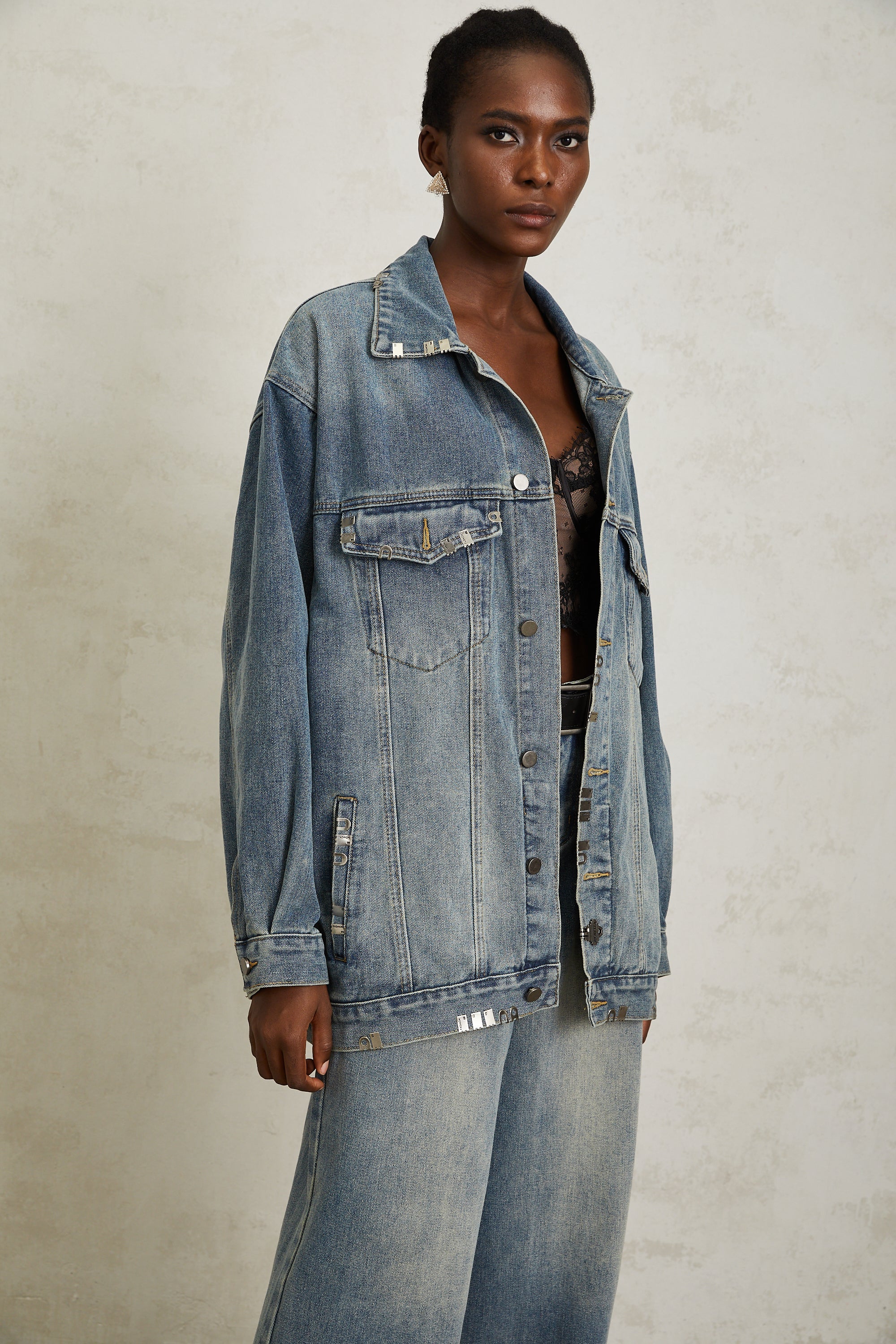Mila Blue Paillette Embellished Denim Jacket