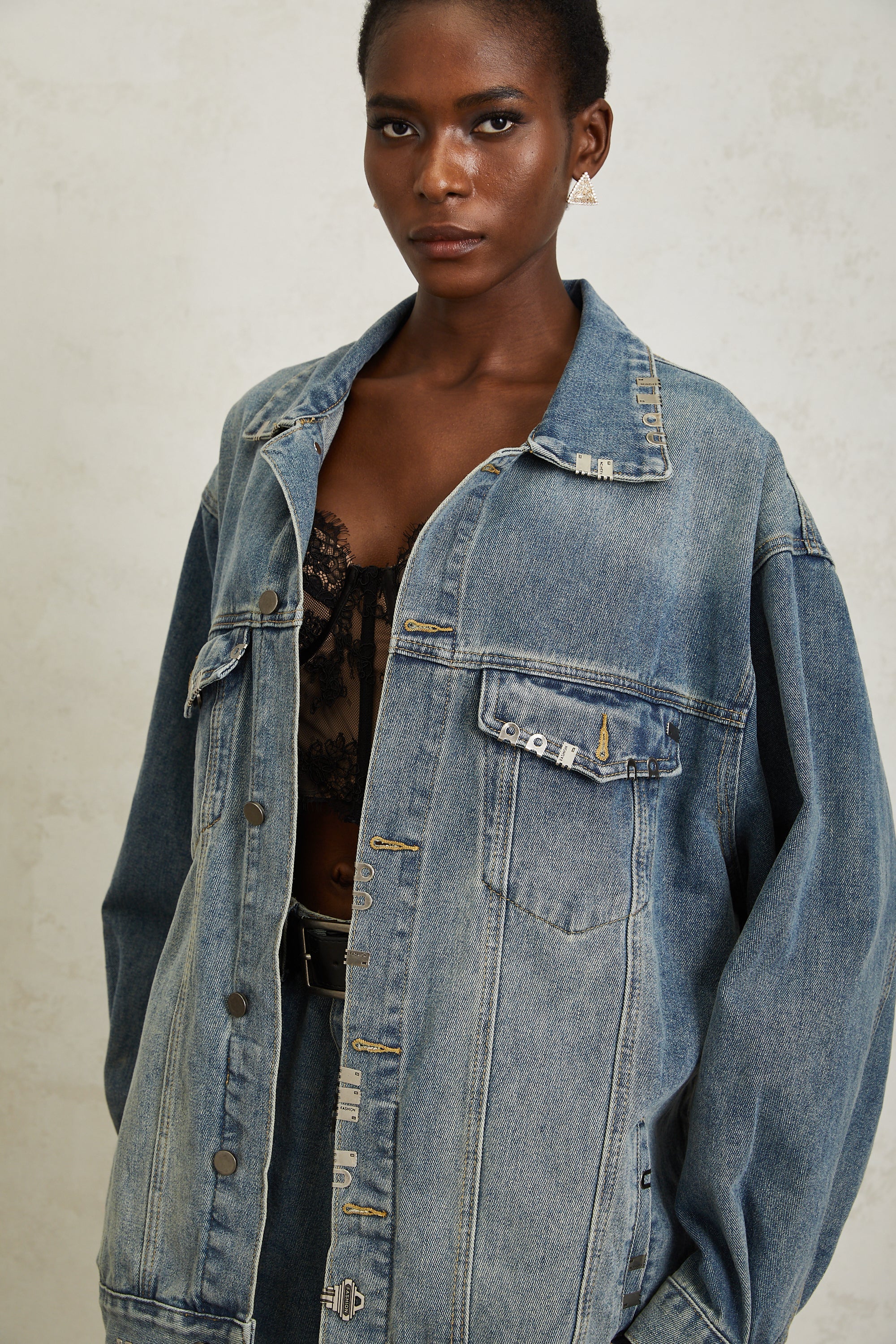 Mila Blue Paillette Embellished Denim Jacket