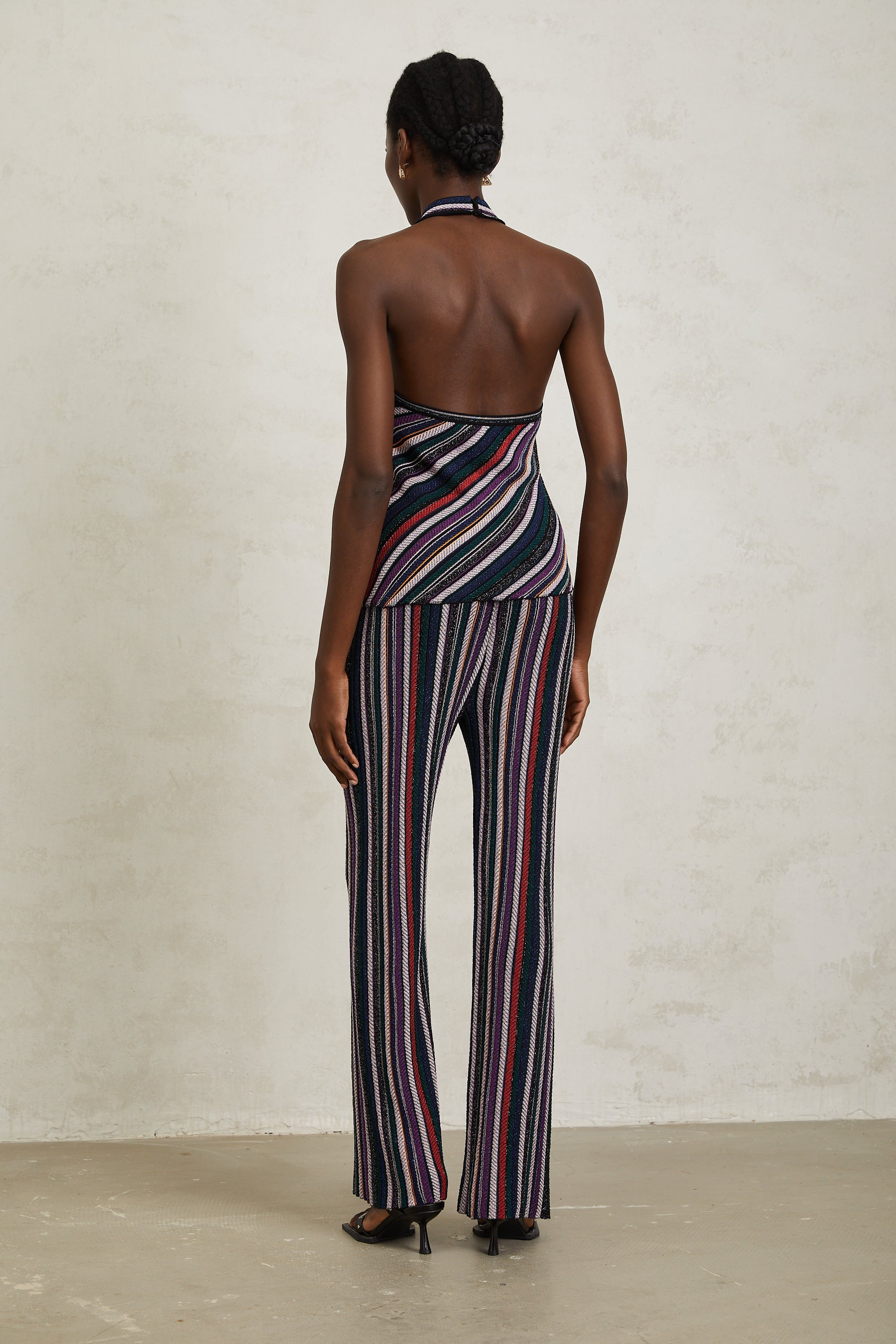 Harper Purple Striped Knit Top & Trousers Set (Final Sale)