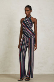Harper Purple Striped Knit Top & Trousers Set (Final Sale)