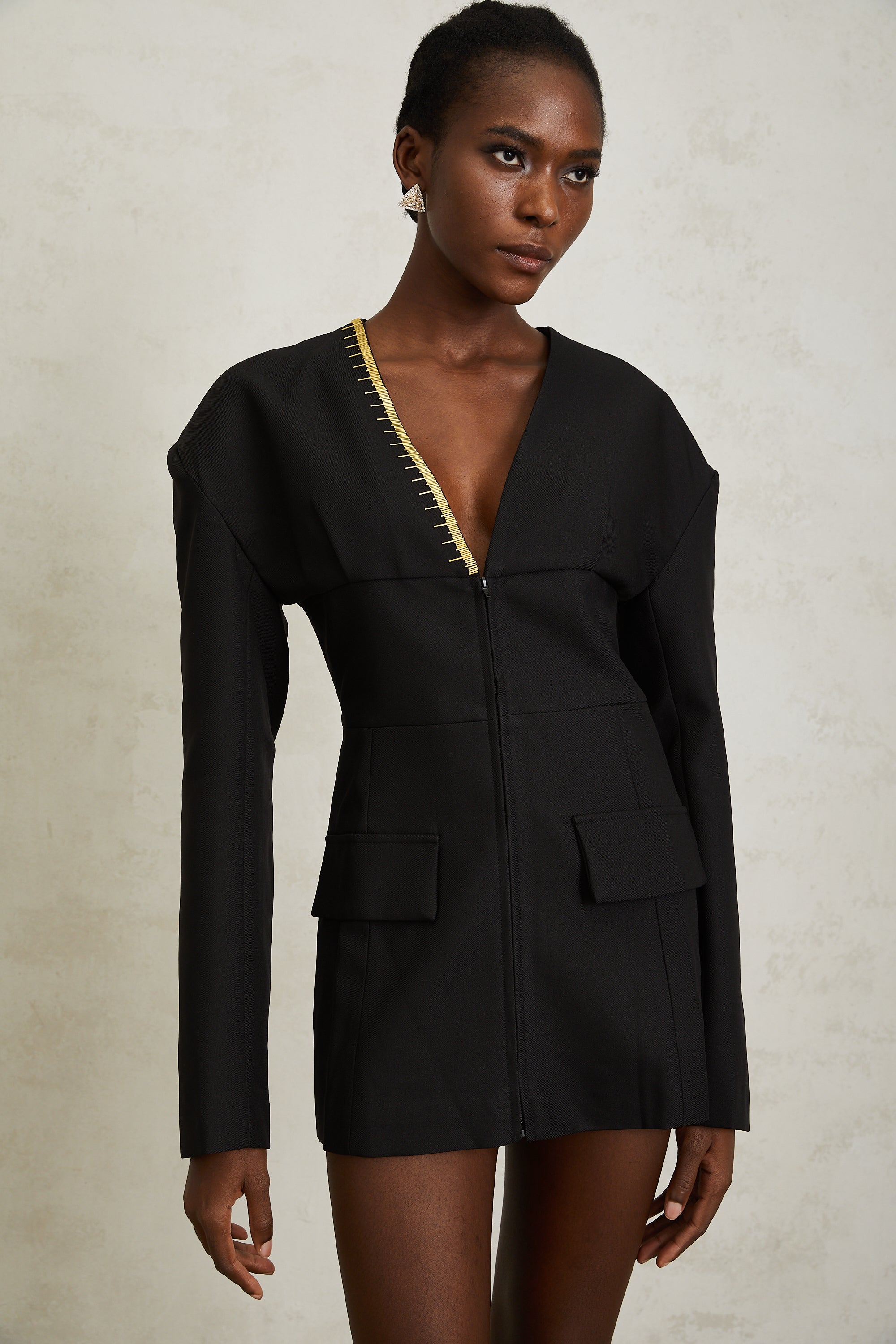 Madeleine Black Slimfit Mini Dress