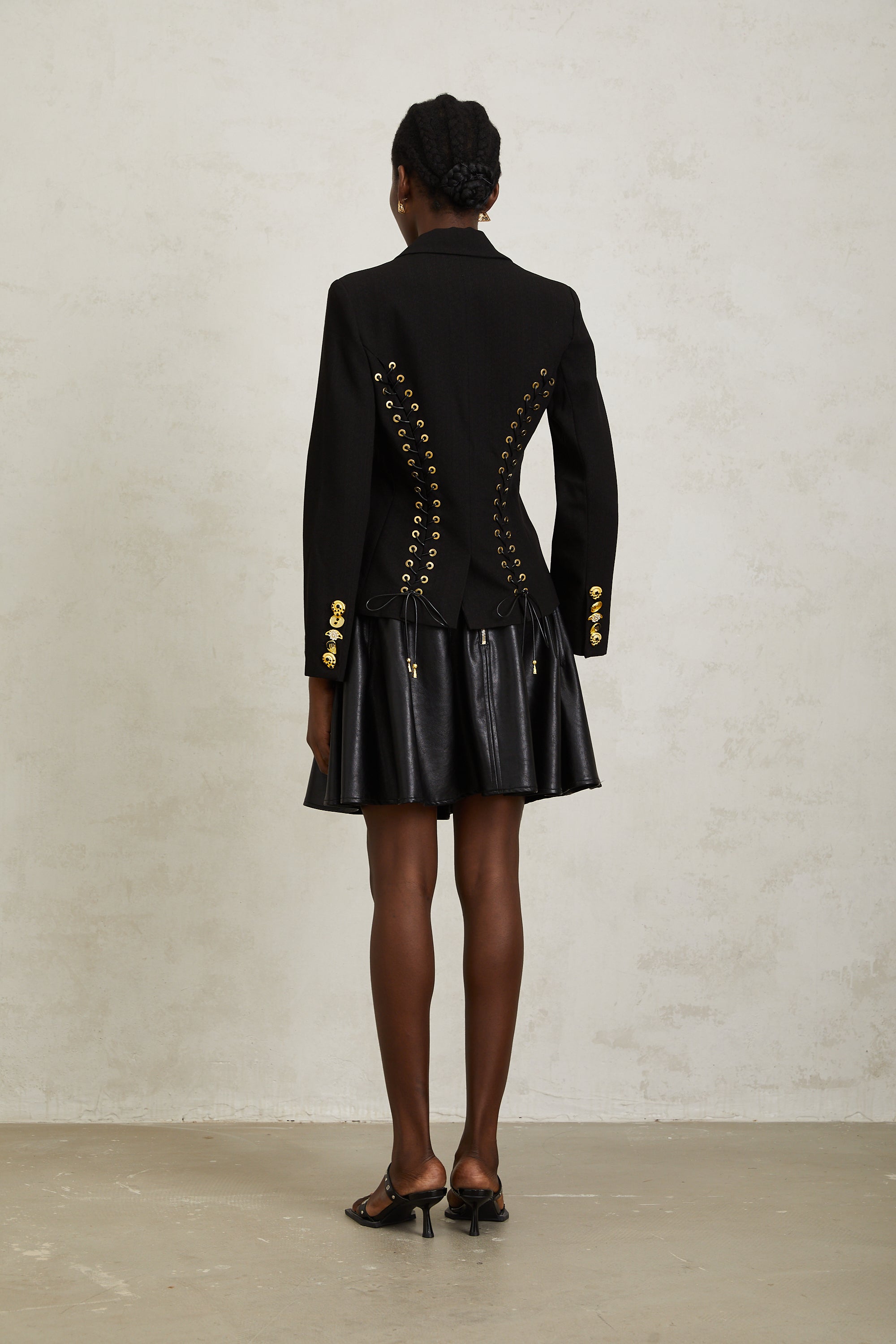 Sabine Black Lace Up Blazer (Final Sale-US Only)