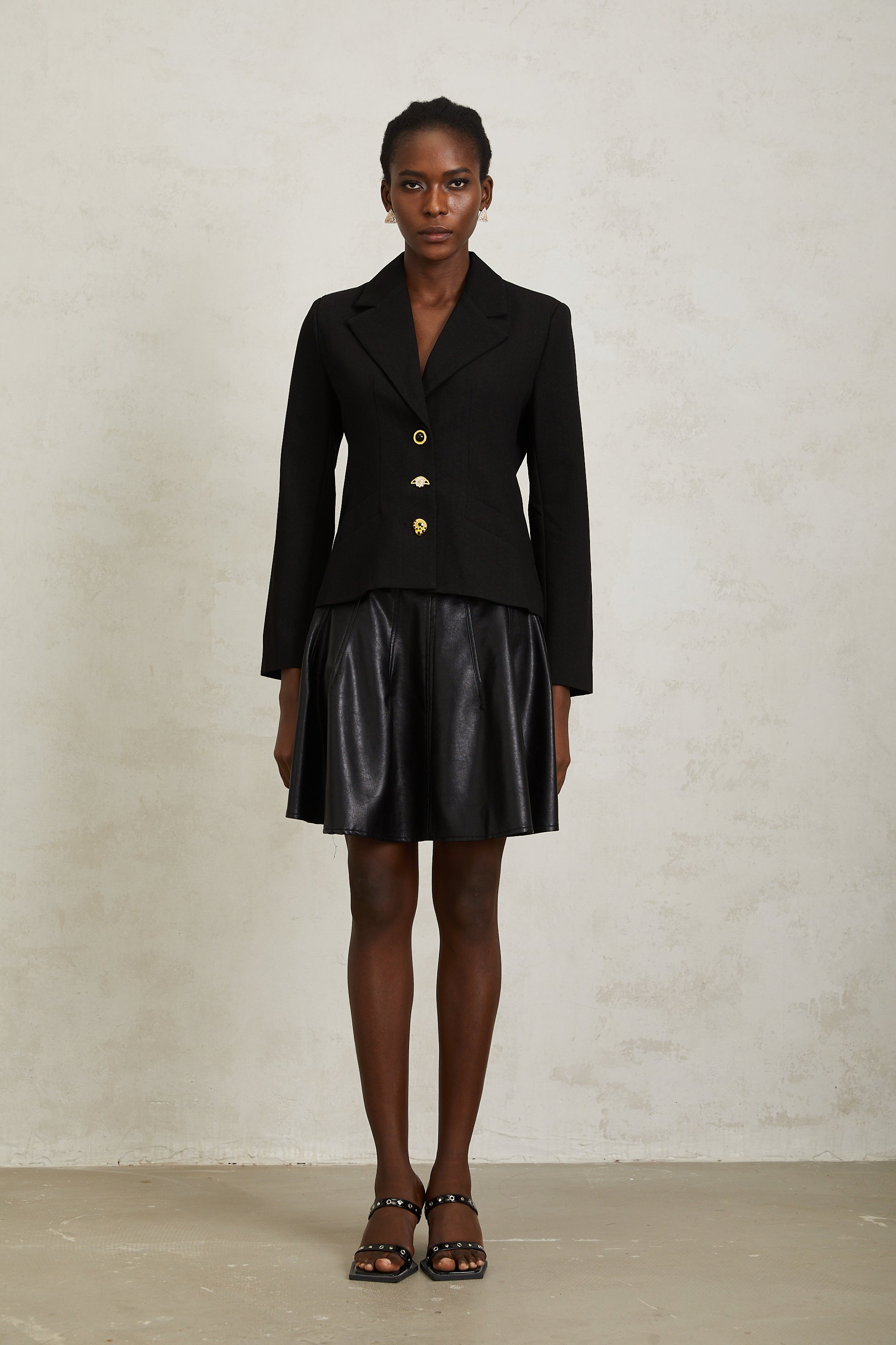 Sabine Black Lace Up Blazer (Final Sale-US Only)