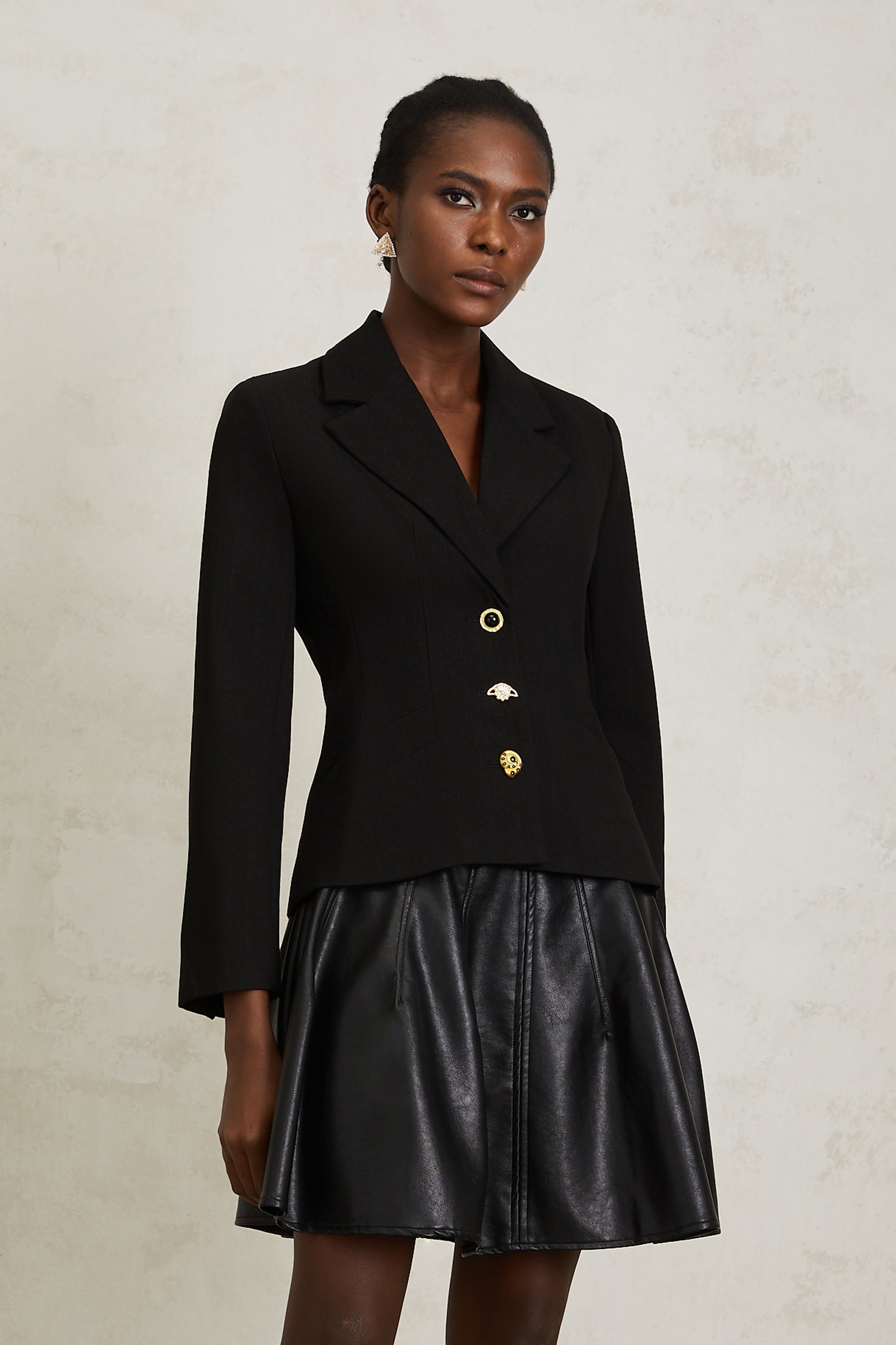 Sabine Black Lace Up Blazer (Final Sale-US Only)