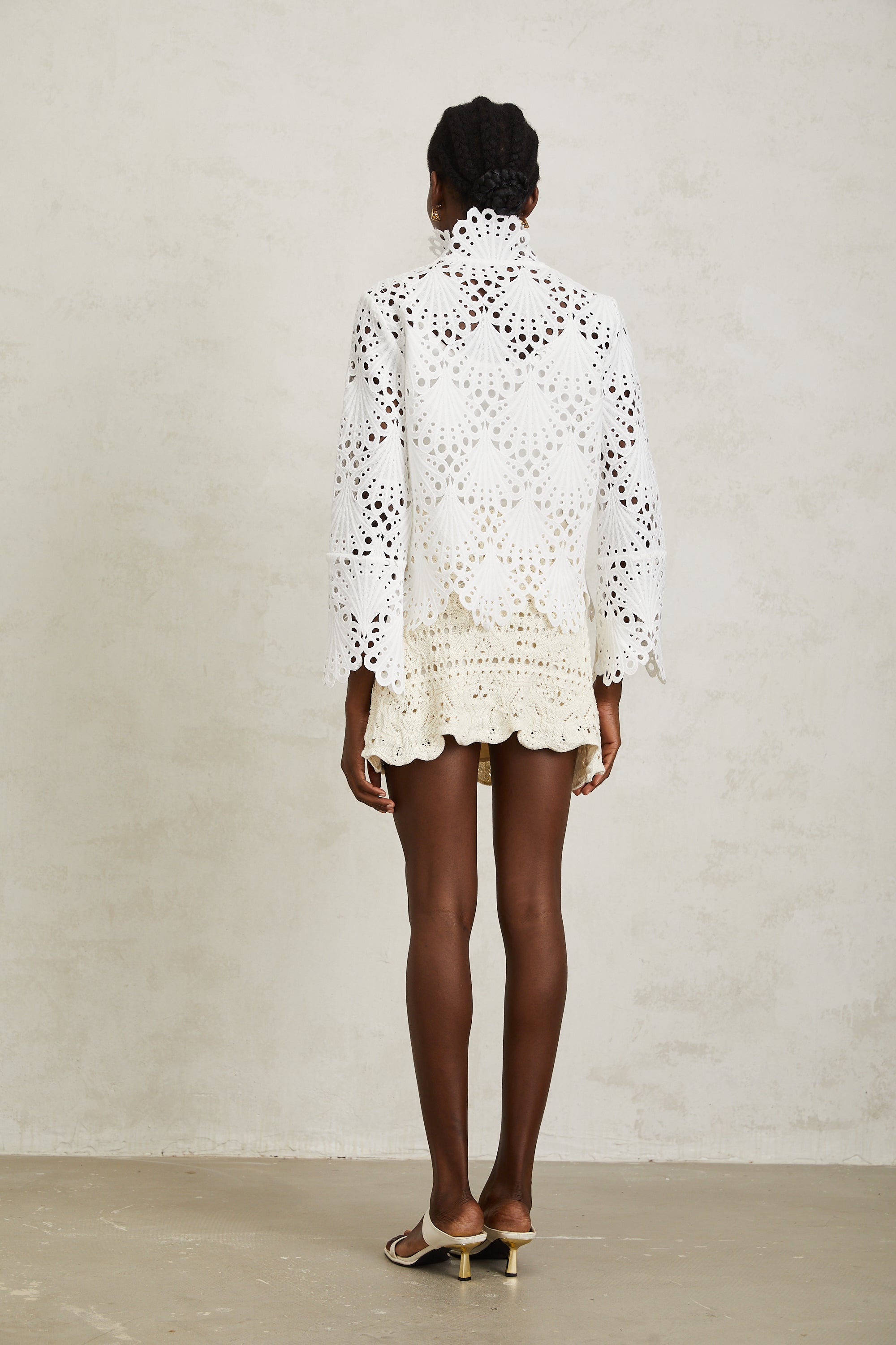 Wilhelmine White Corded Lace Blouse (Final Sale-US Only)