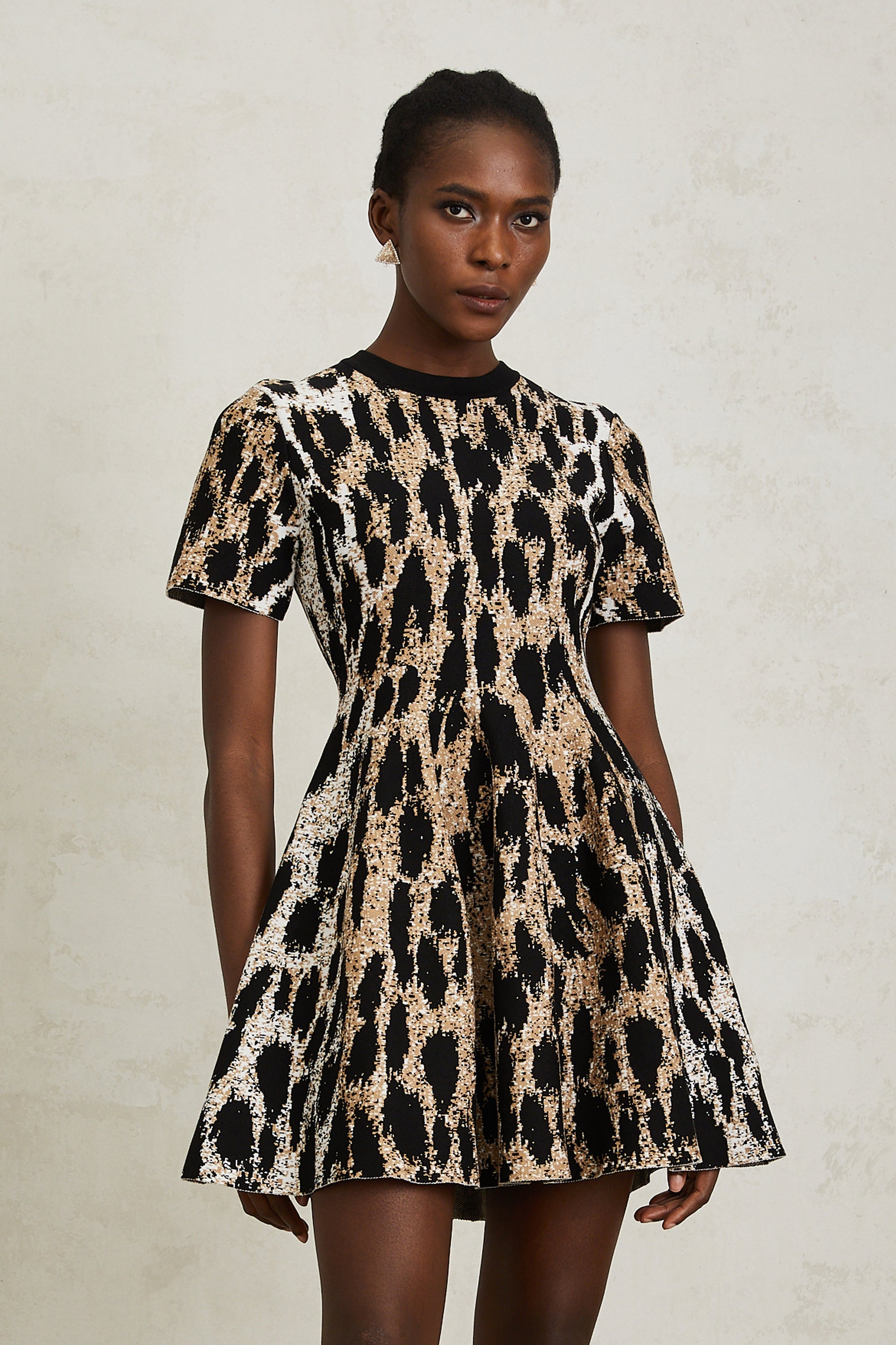 Lucie Brown Leopard Knit Mini Dress (Final Sale)