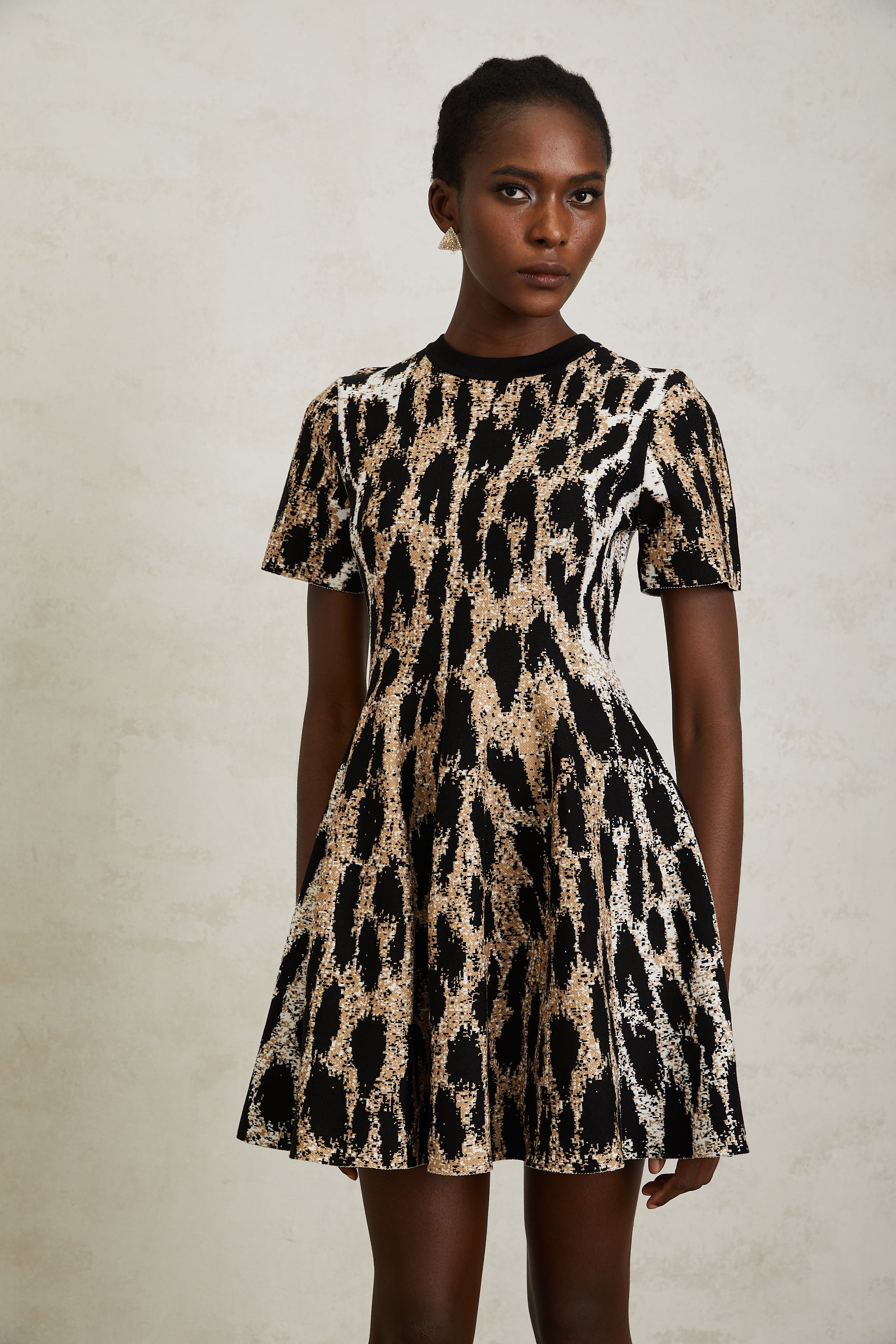 Lucie Brown Leopard Knit Mini Dress (Final Sale)