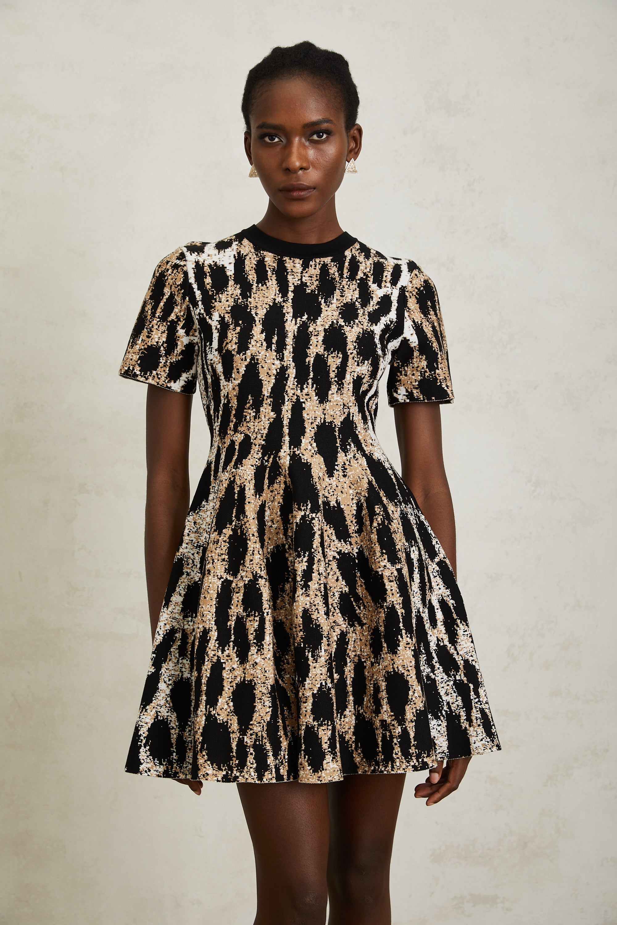 Lucie Brown Leopard Knit Mini Dress (Final Sale)