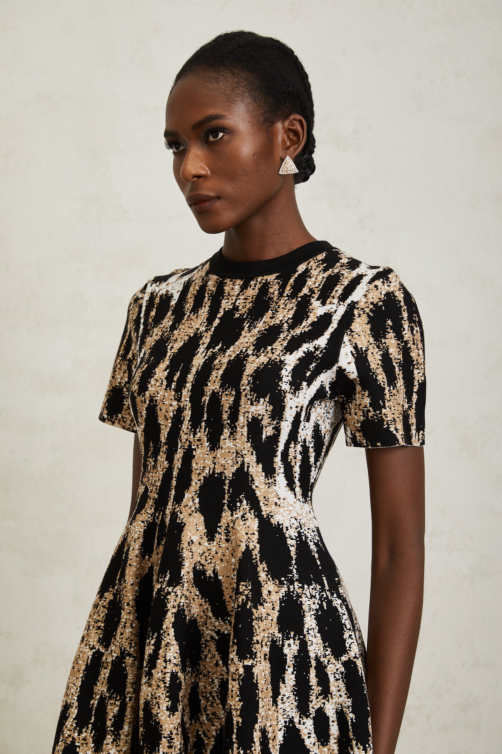Lucie Brown Leopard Knit Mini Dress (Final Sale)