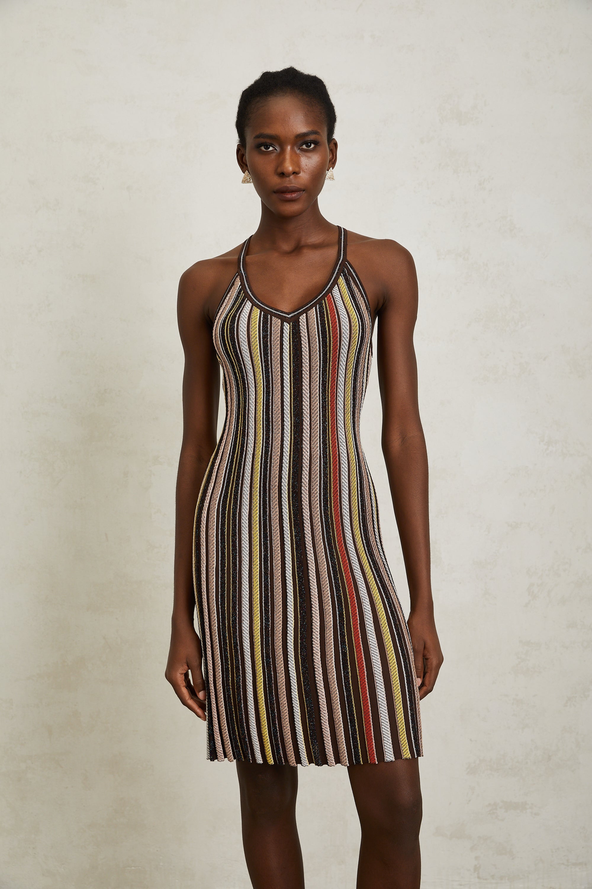 Harper Brown Striped Knit Mini Dress (Final Sale)