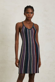 Harper Purple Striped Knit Mini Dress