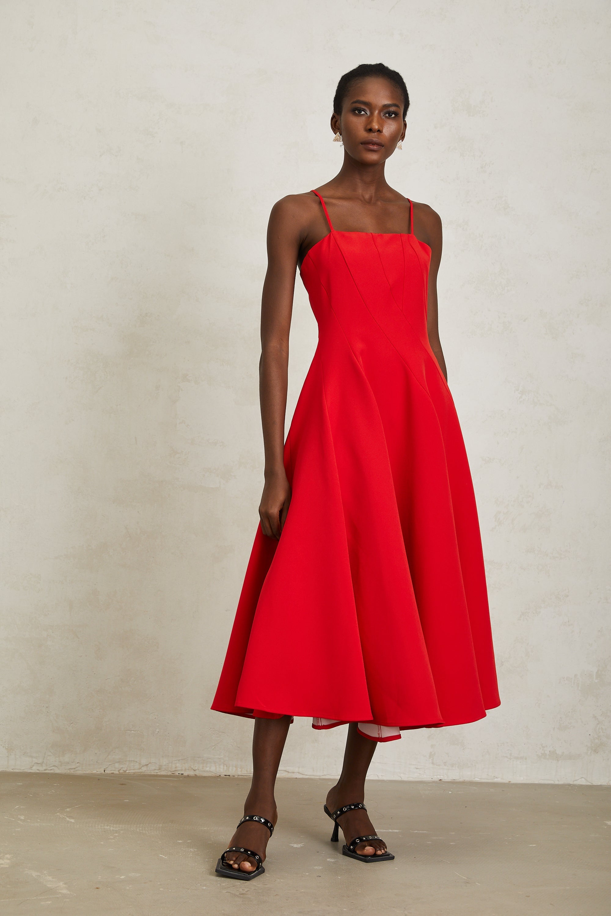 Patricia Red Cropped Jacket & Dress Set (Final Sale-US Only)