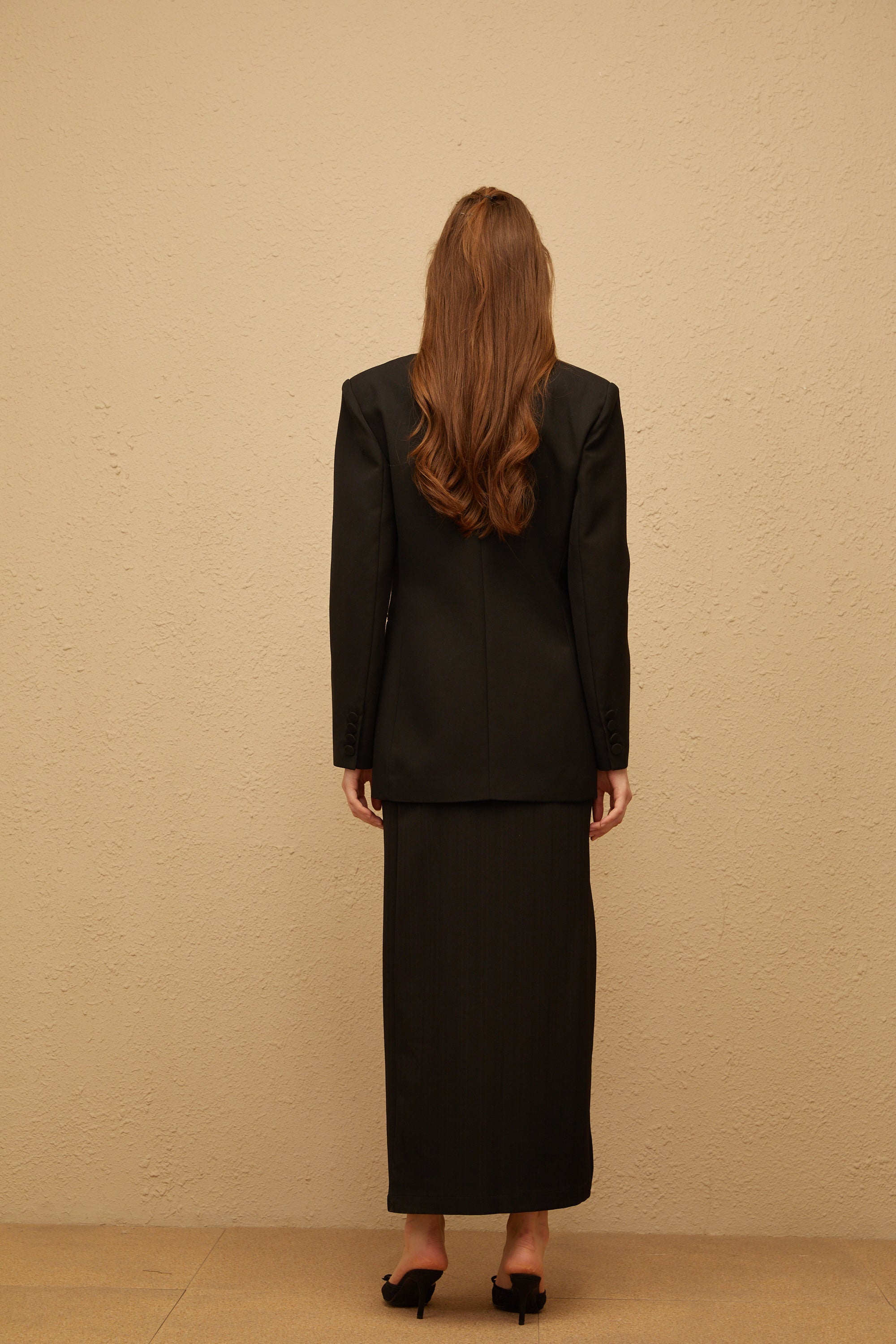 Sélène Black Rose Appliqué Blazer