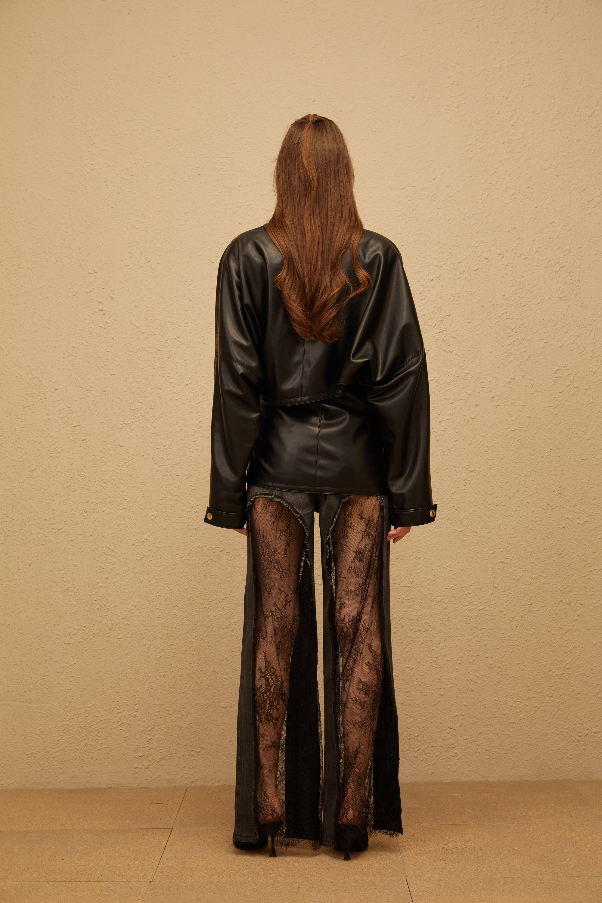 Ophélie Black Asymmetrical Leather Jacket