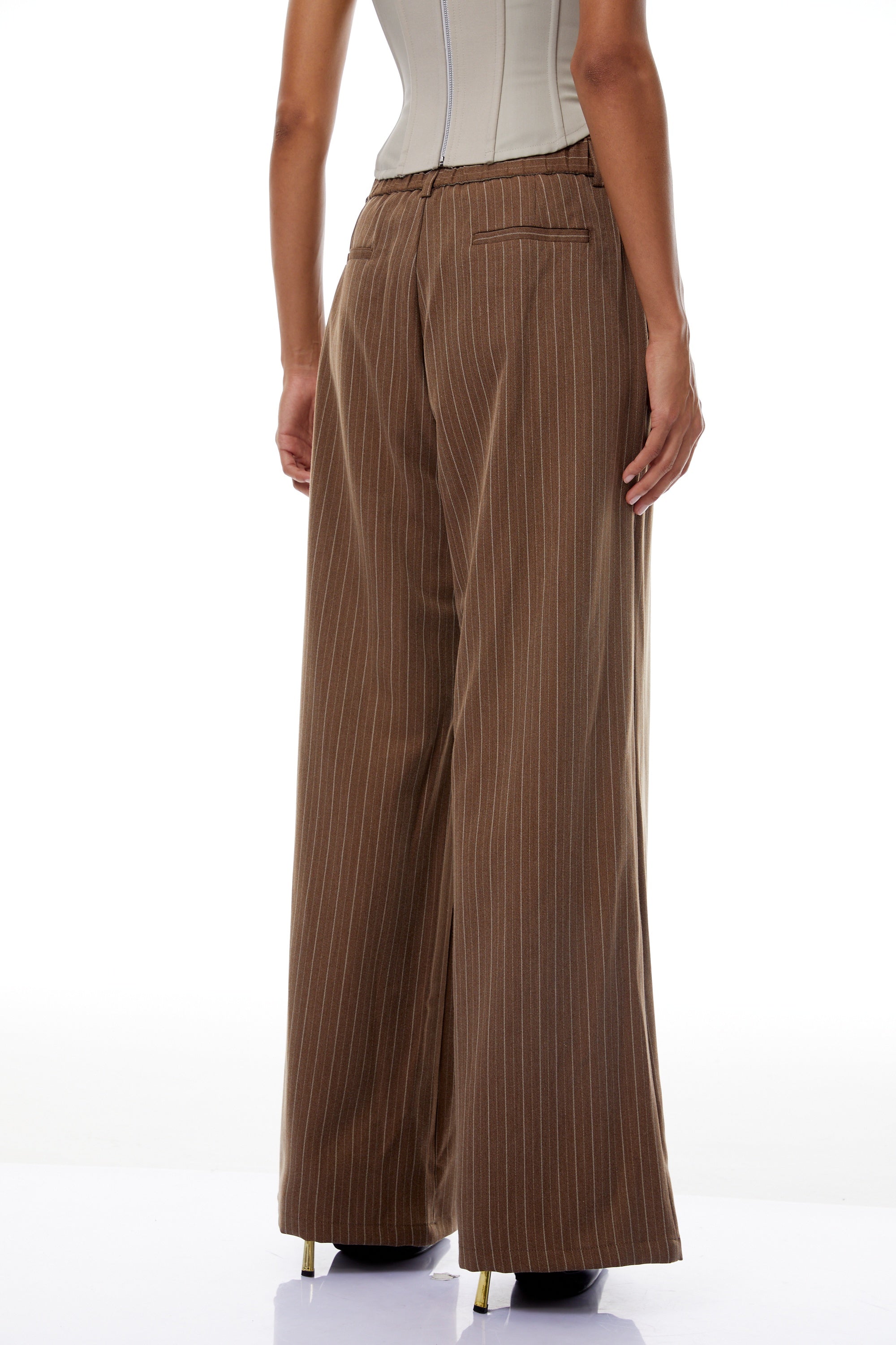 Clémence Brown Striped Trousers