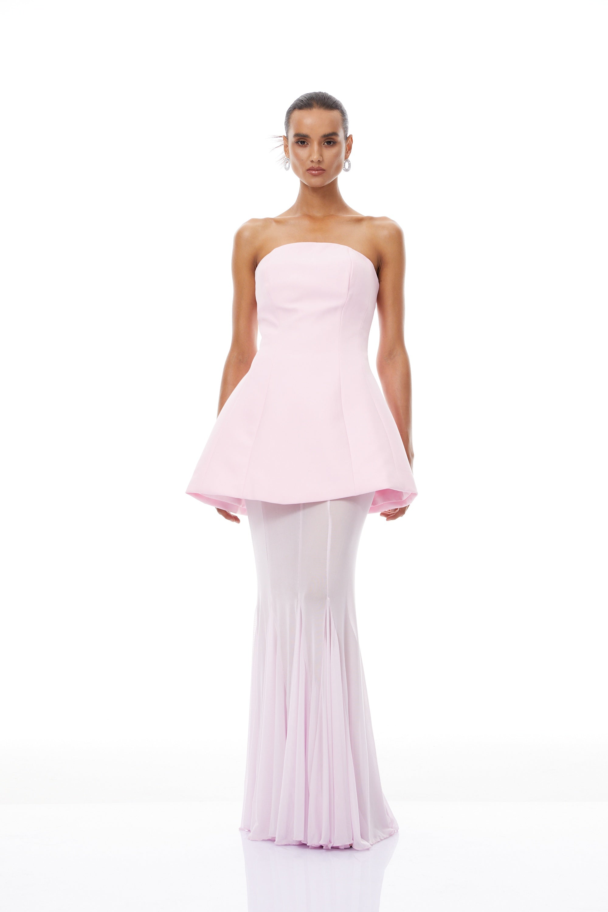 Mélanie Pink Corset Dress & Mesh Skirt Set