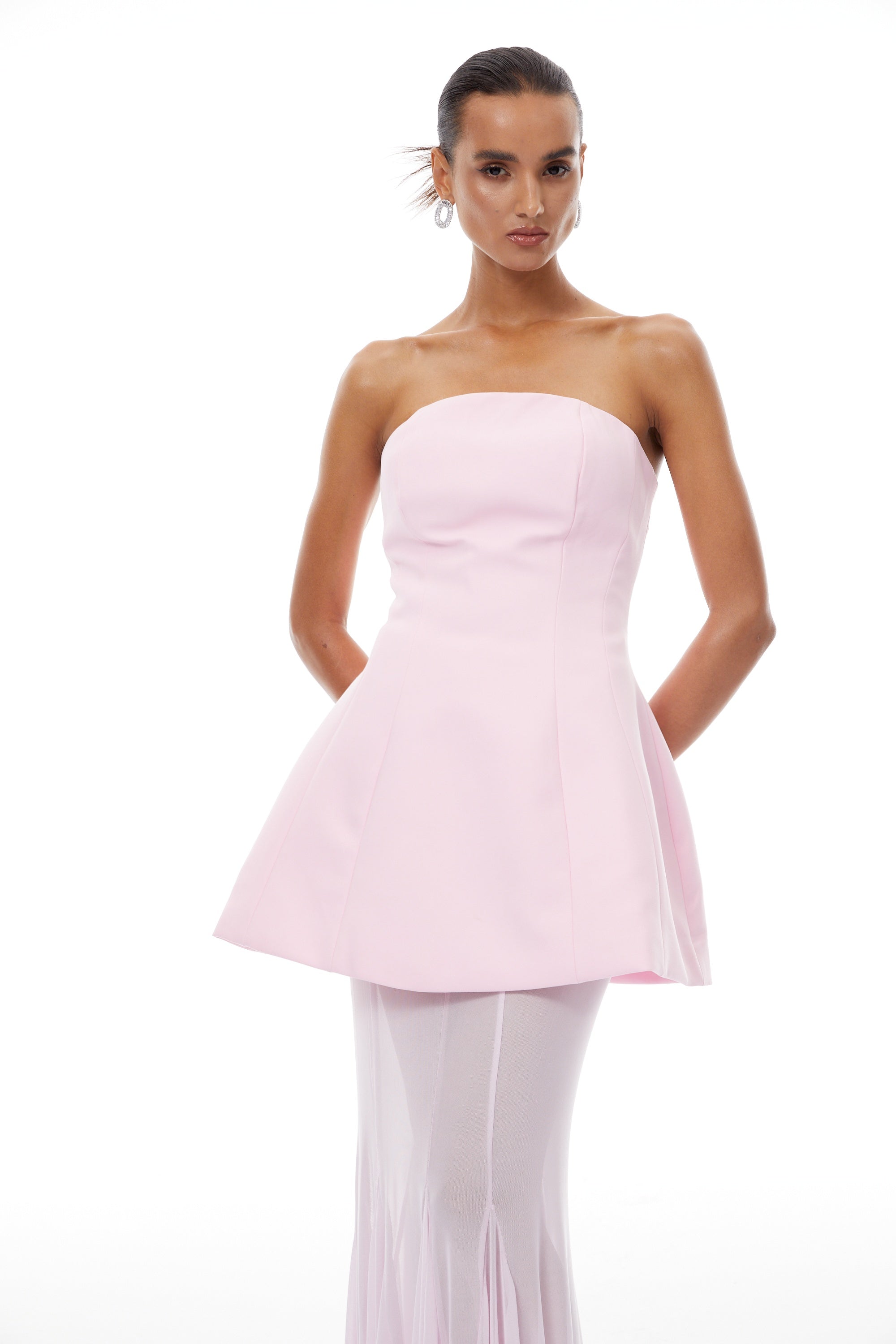 Mélanie Pink Corset Dress & Mesh Skirt Set