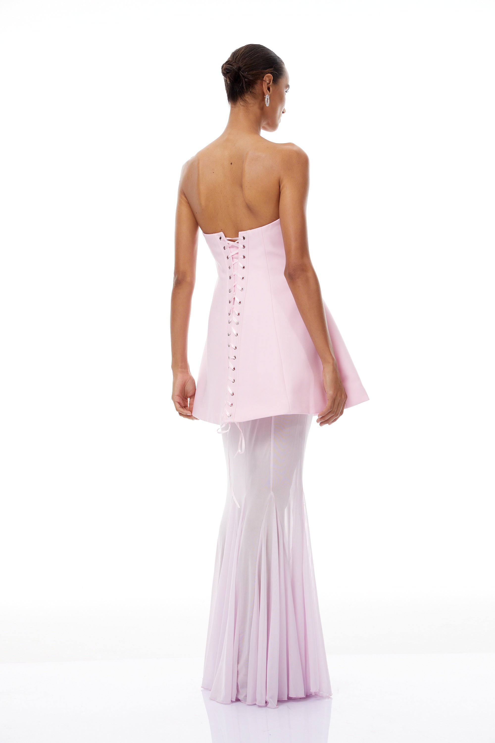 Mélanie Pink Corset Dress & Mesh Skirt Set