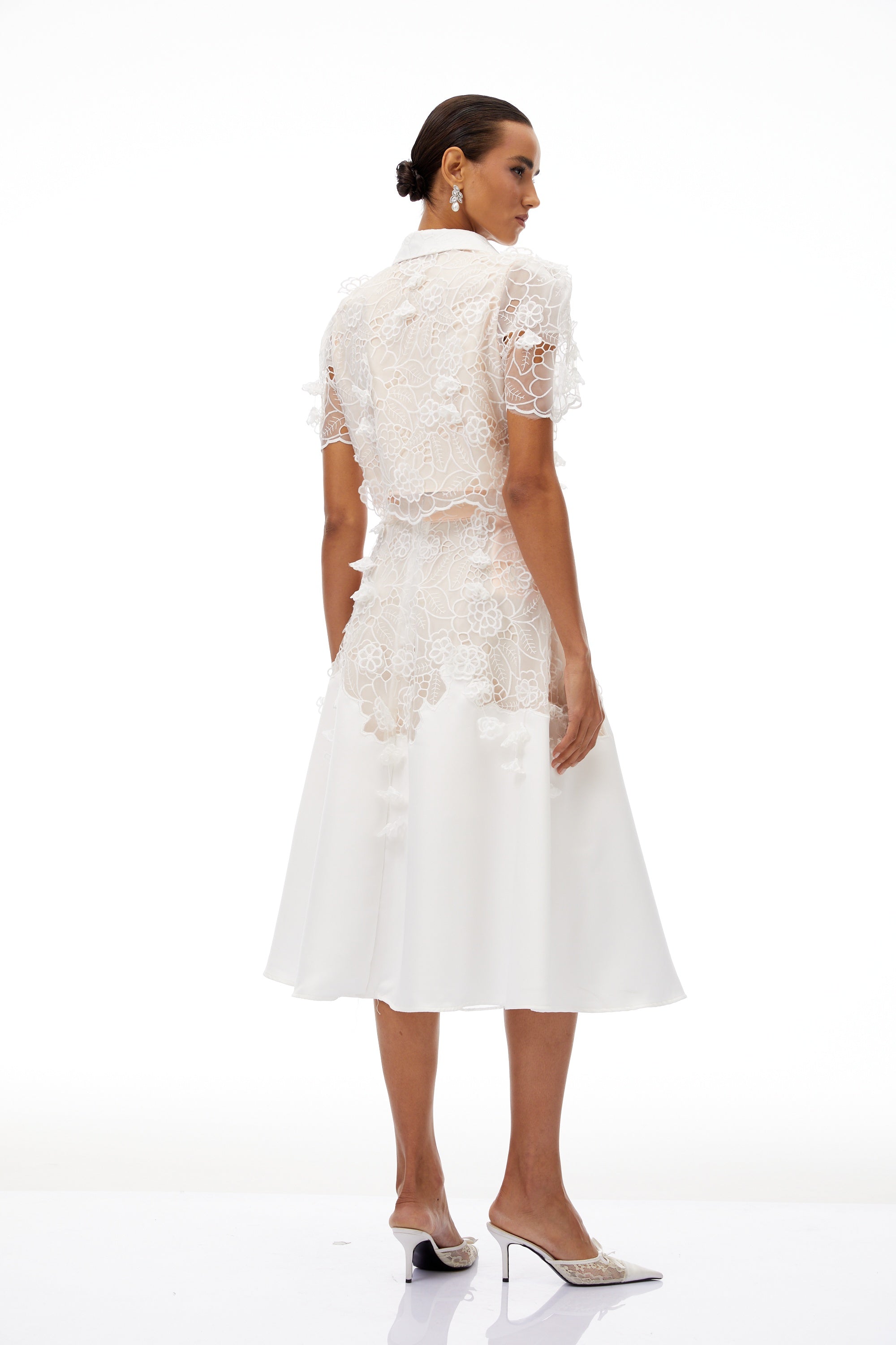 Annamária White Corded Lace Top & Skirt Set (Final Sale-US Only)