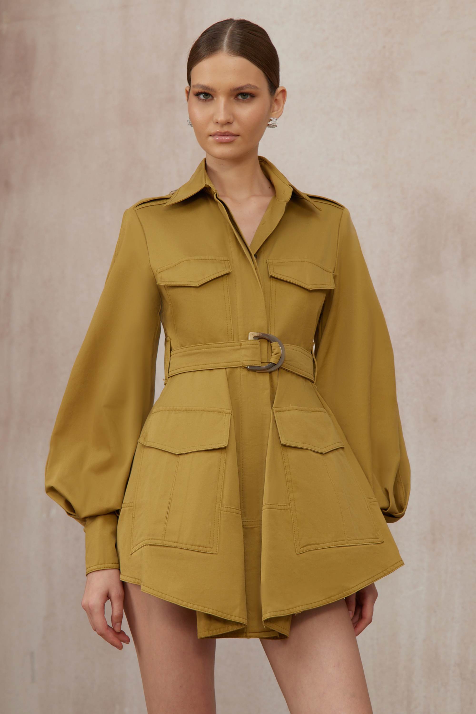 Madeline Ginger Belted Cargo Mini Dress (Final Sale-US Only)