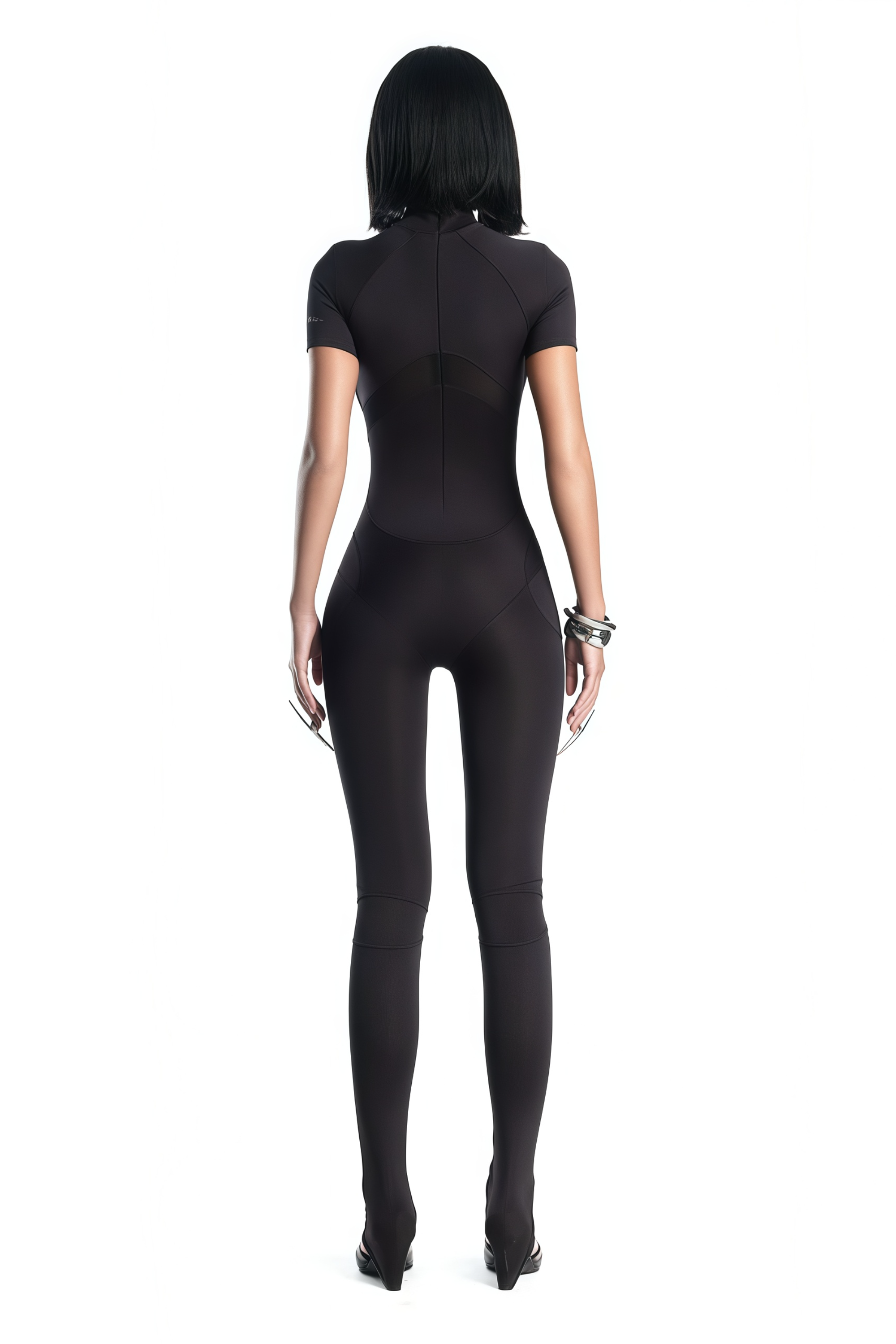 Zéro Black Short Sleeve Catsuit