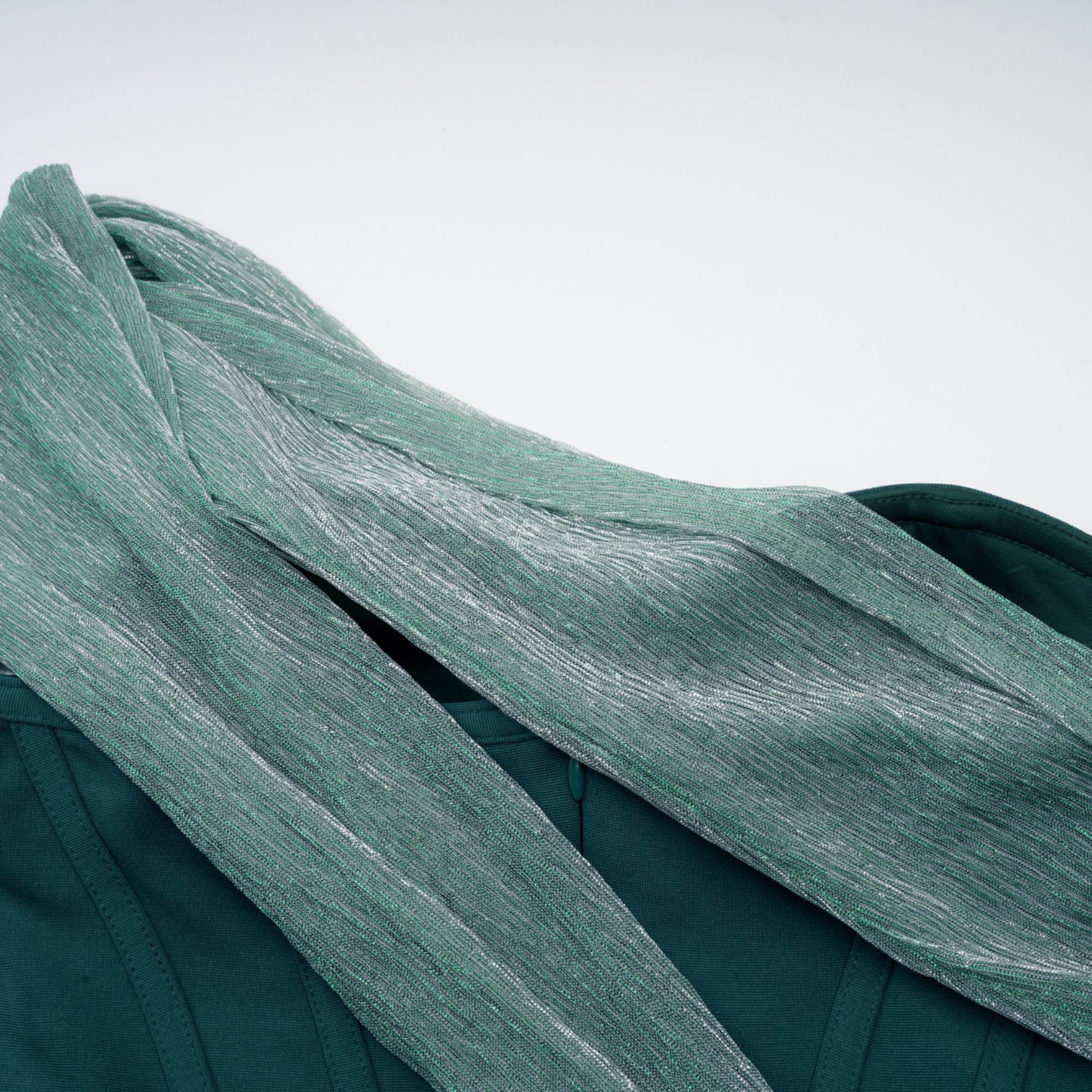Delphine green ribbon-design corset maxi dress (Final Sale-US Only)