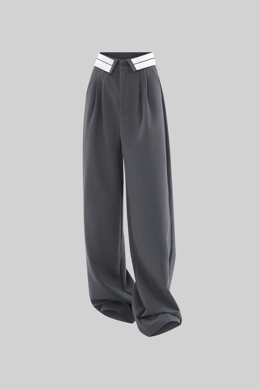 Wide Leg Trousers - Gray