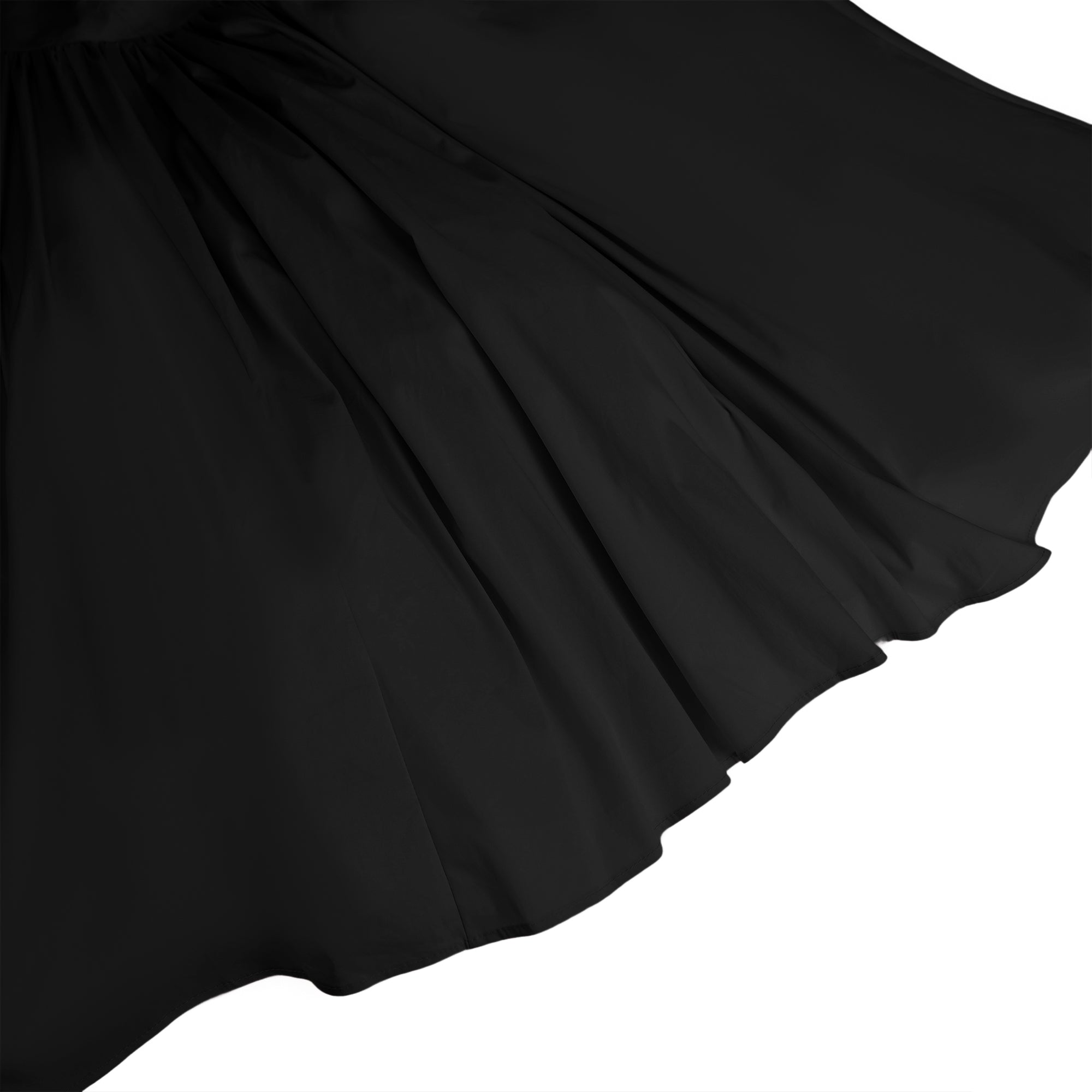 Eponine Black Layered Flared Hem Midi Dress
