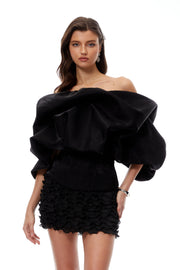 Ondina Black Off Shoulder Bubble Top