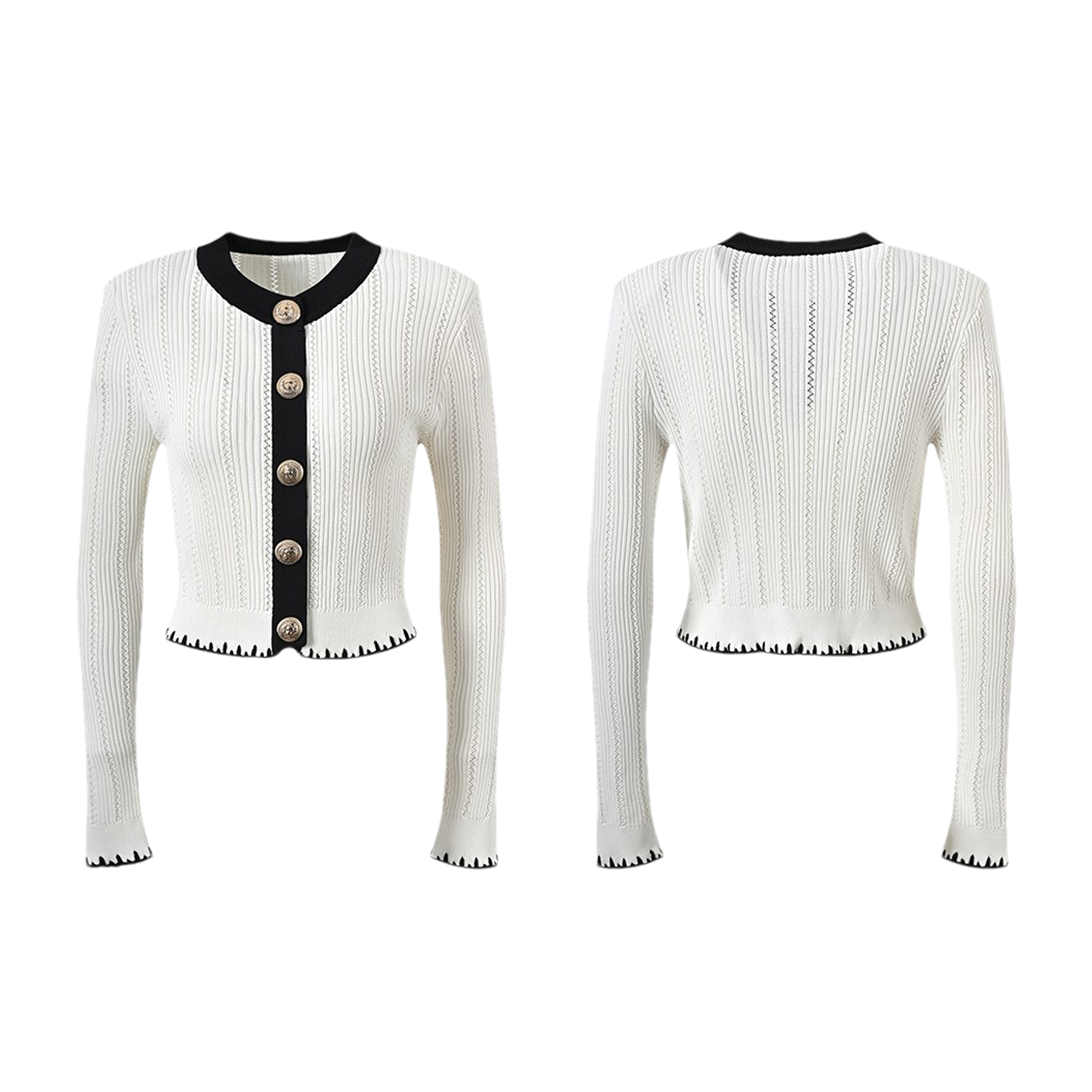 Éliane contrast-trim jacket & skirt matching set (Final Sale-US Only)