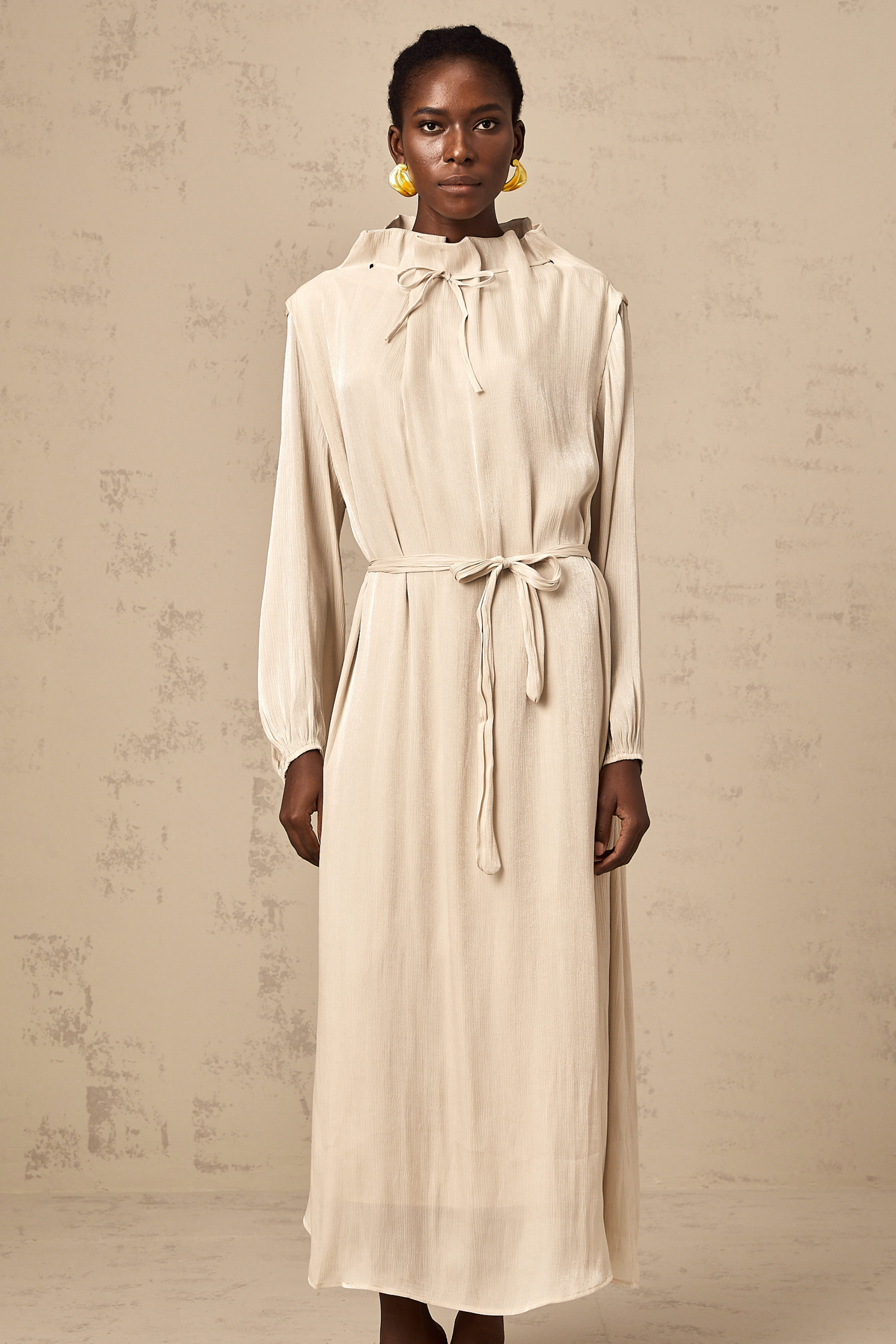 Agata self-tie tulle midi dress