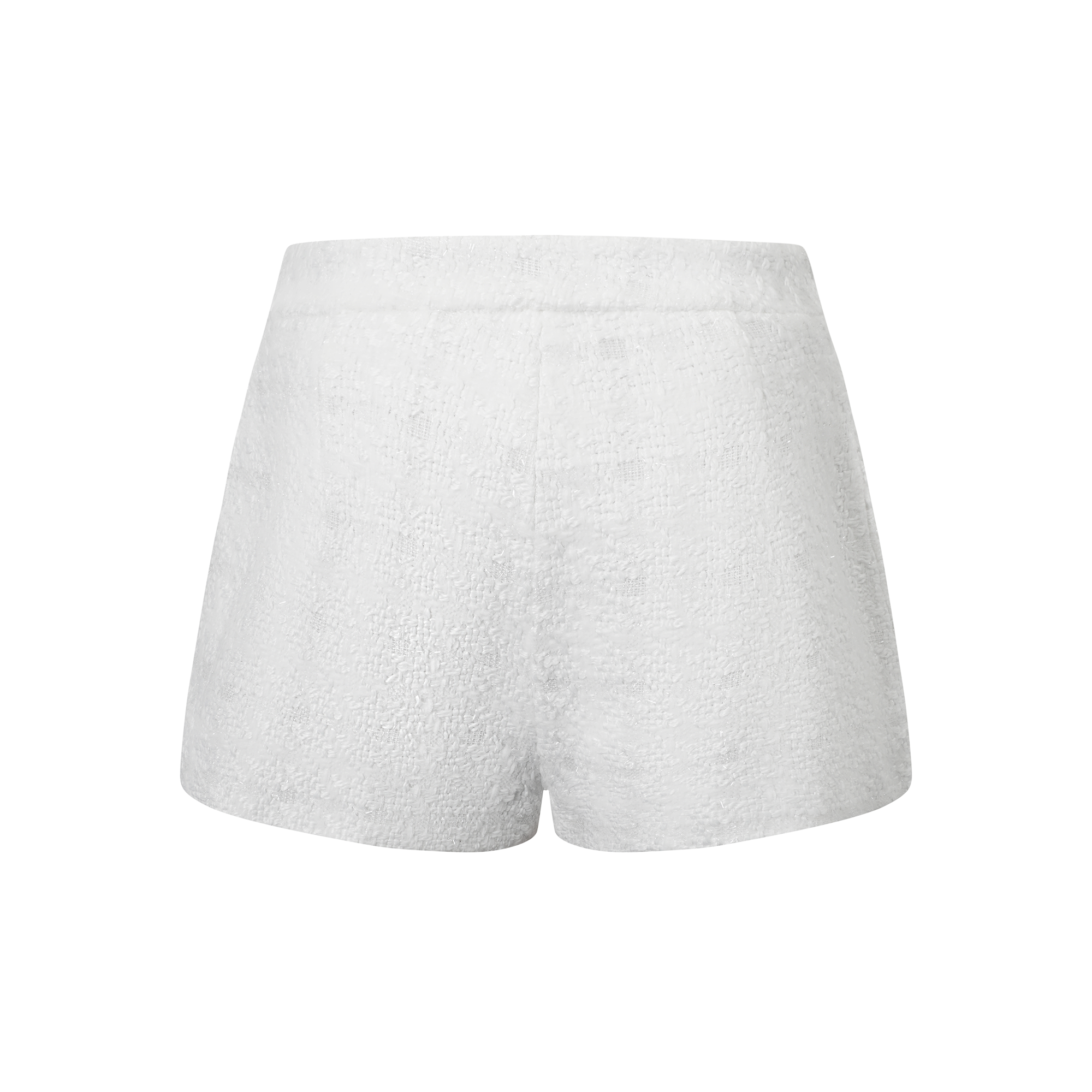 Séraphine White Frayed Tweed Jacket & Shorts Set