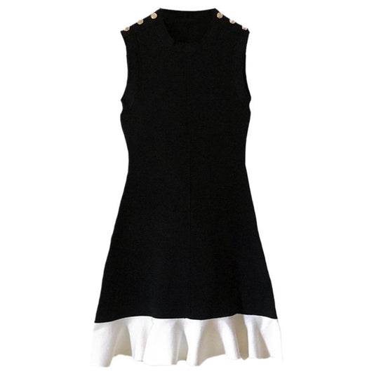 SANDRO Cropped two-tone dress - Black