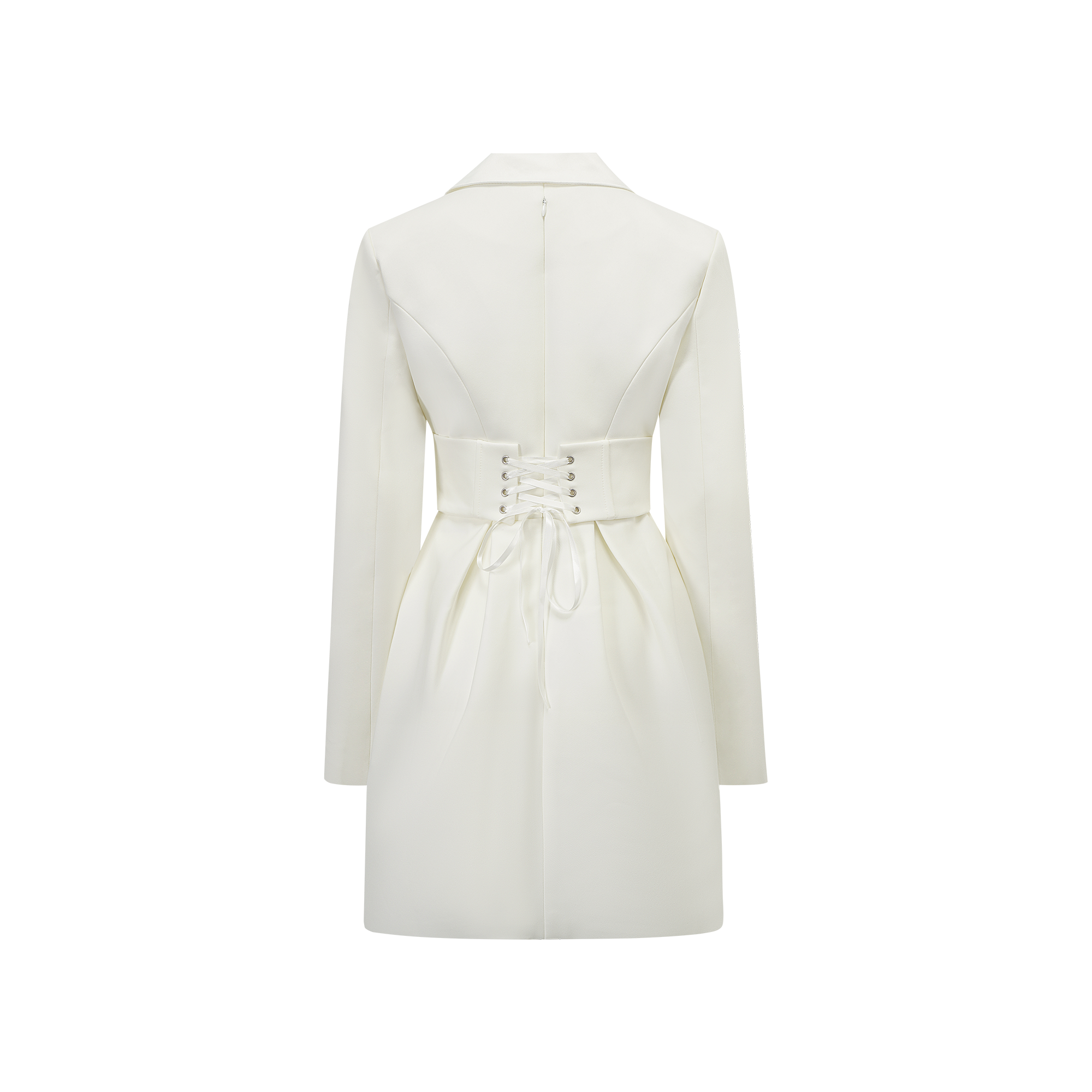 Inmaculada White Boned Bodice Mini Blazer Dress