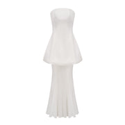 Mélanie White Corset Dress & Mesh Skirt Set
