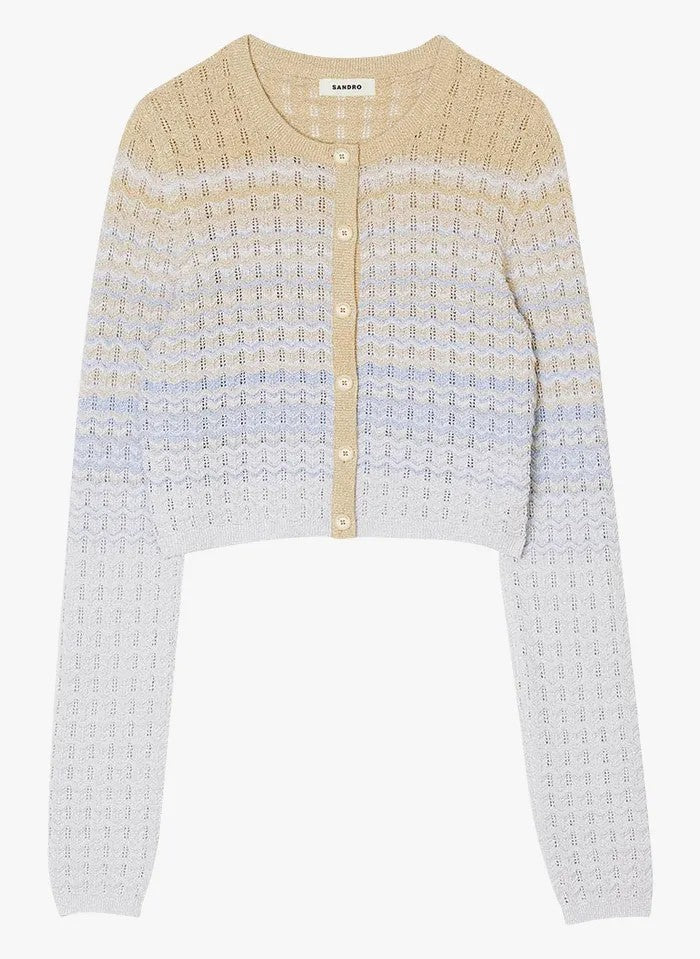 SANDRO Knitted cardigan with gradient effect | Multi-coloured - Blue