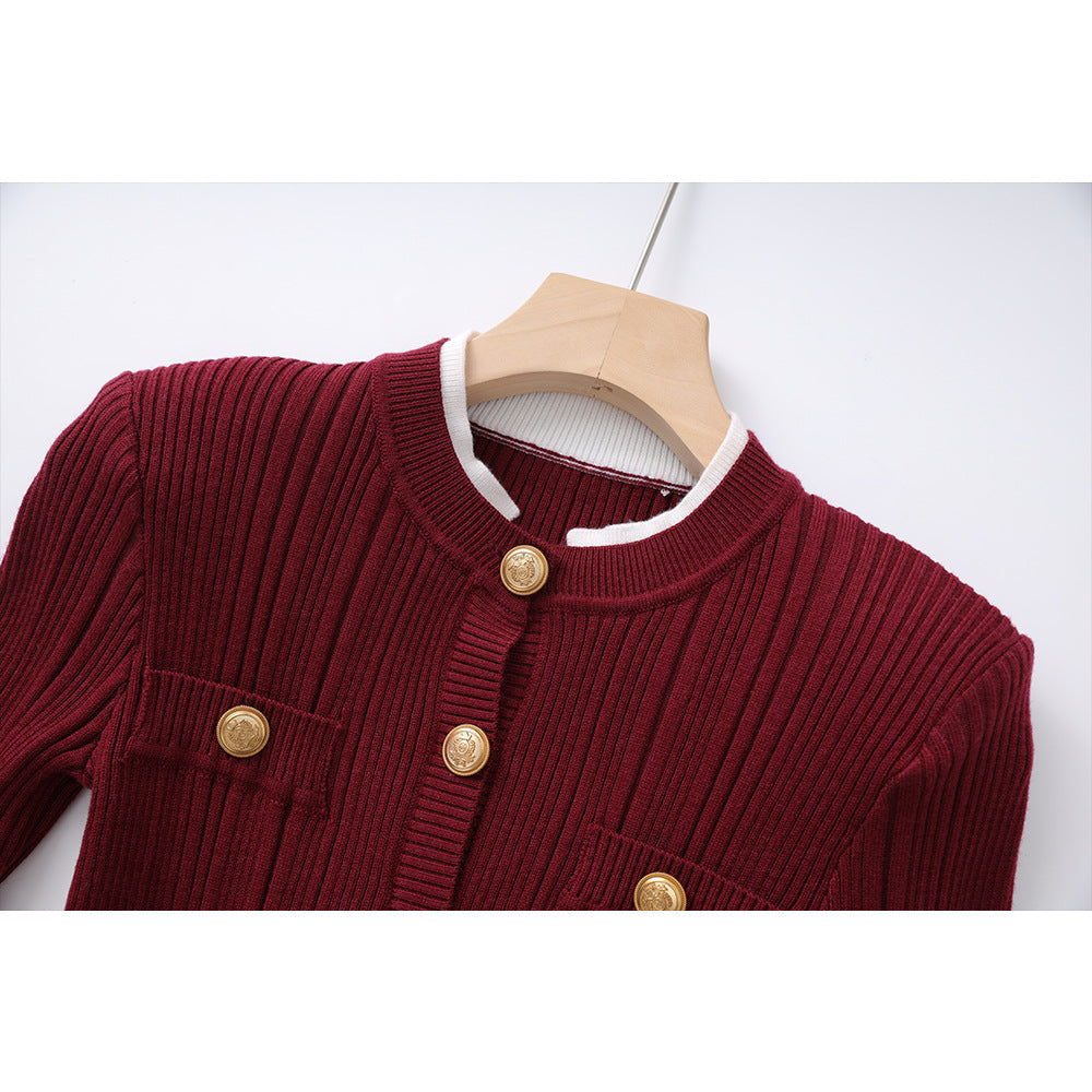 MADDY Cherry red Viscose Knit Mini Dress - Cherry red